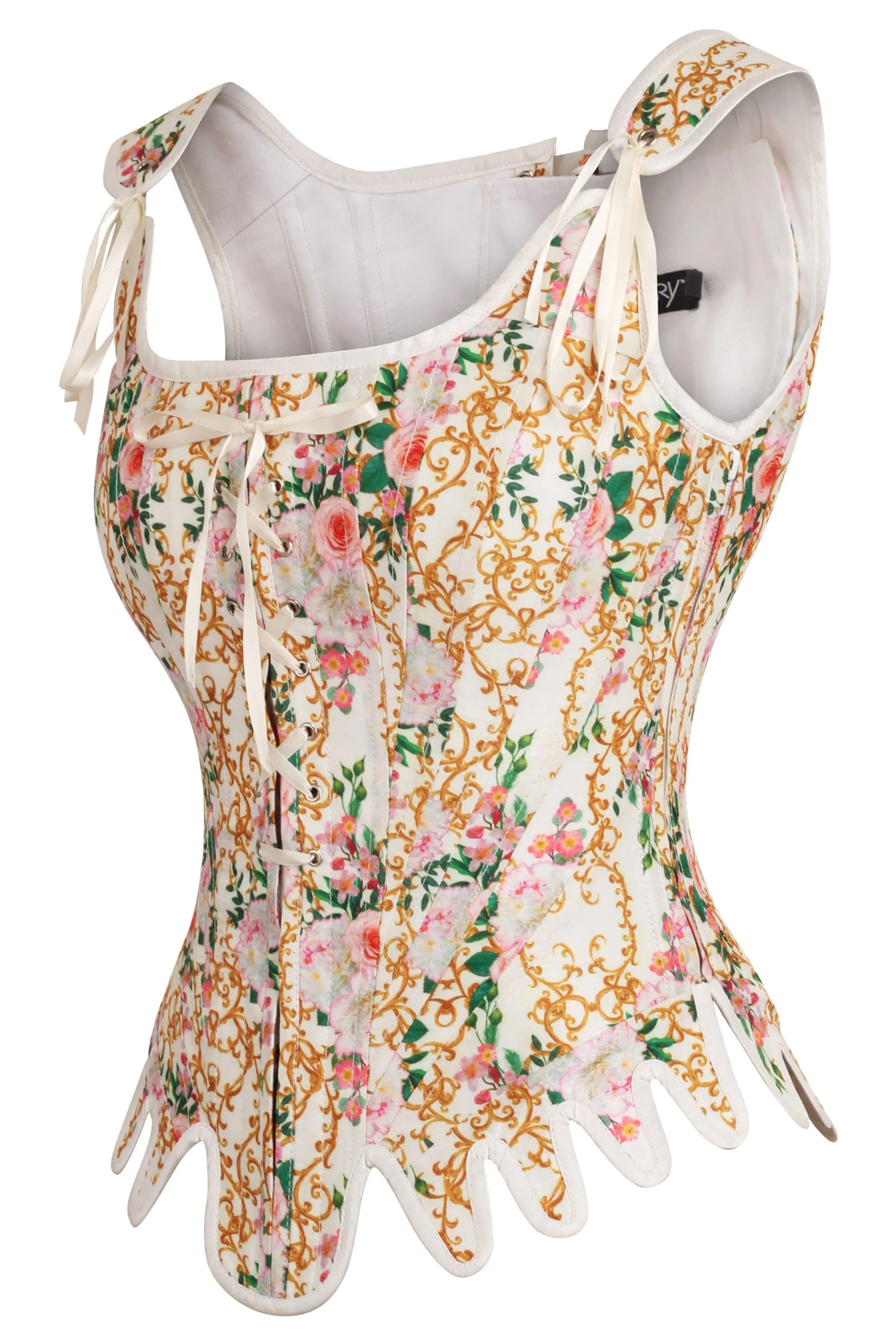 Floral Print Historically Inspired Overbust Corset sold by Corset Story product image thumbnail 3