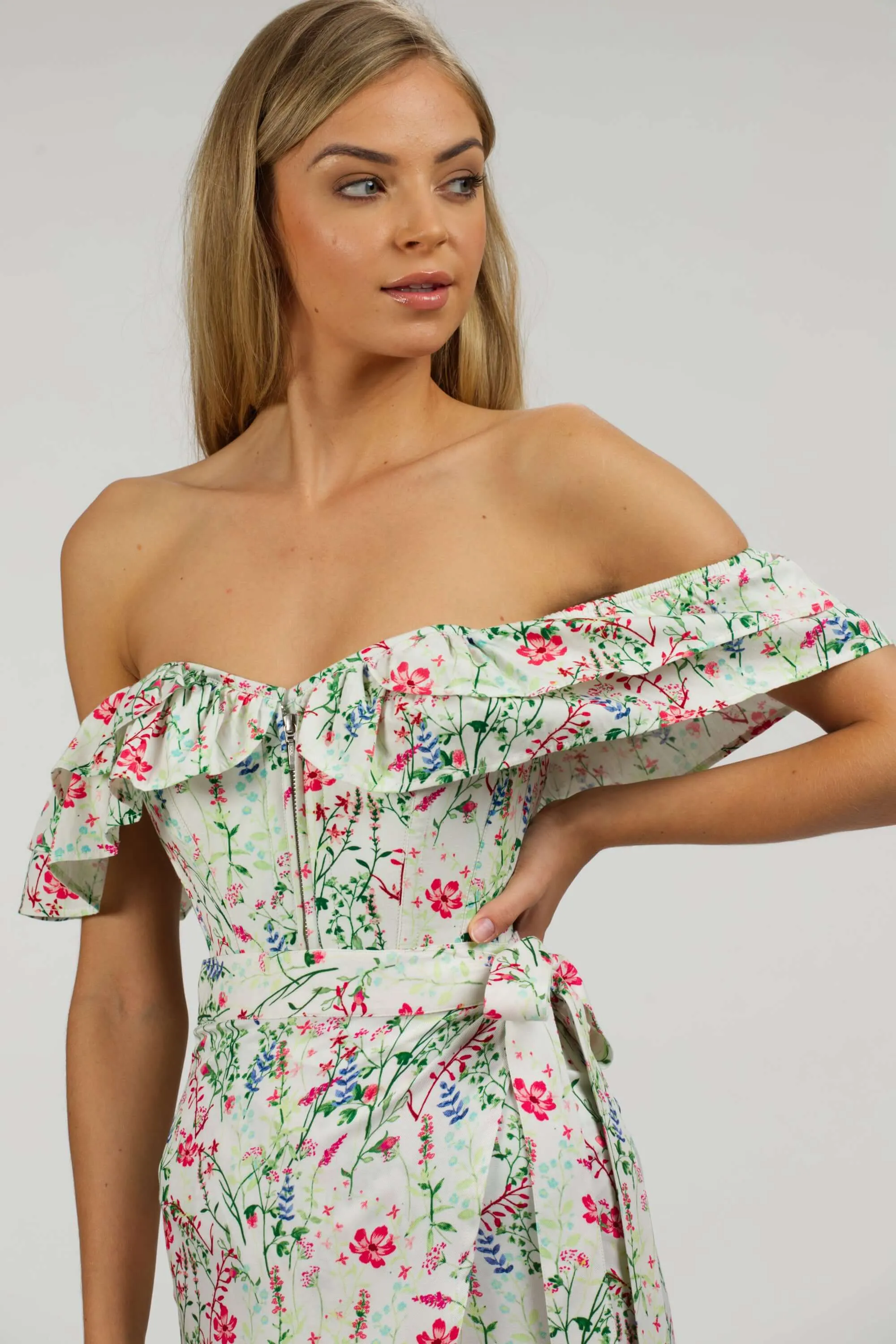 Alyssum Meadow Cotton Corset Top with Double Frill Sleeves sold by Corset Story product image thumbnail 3