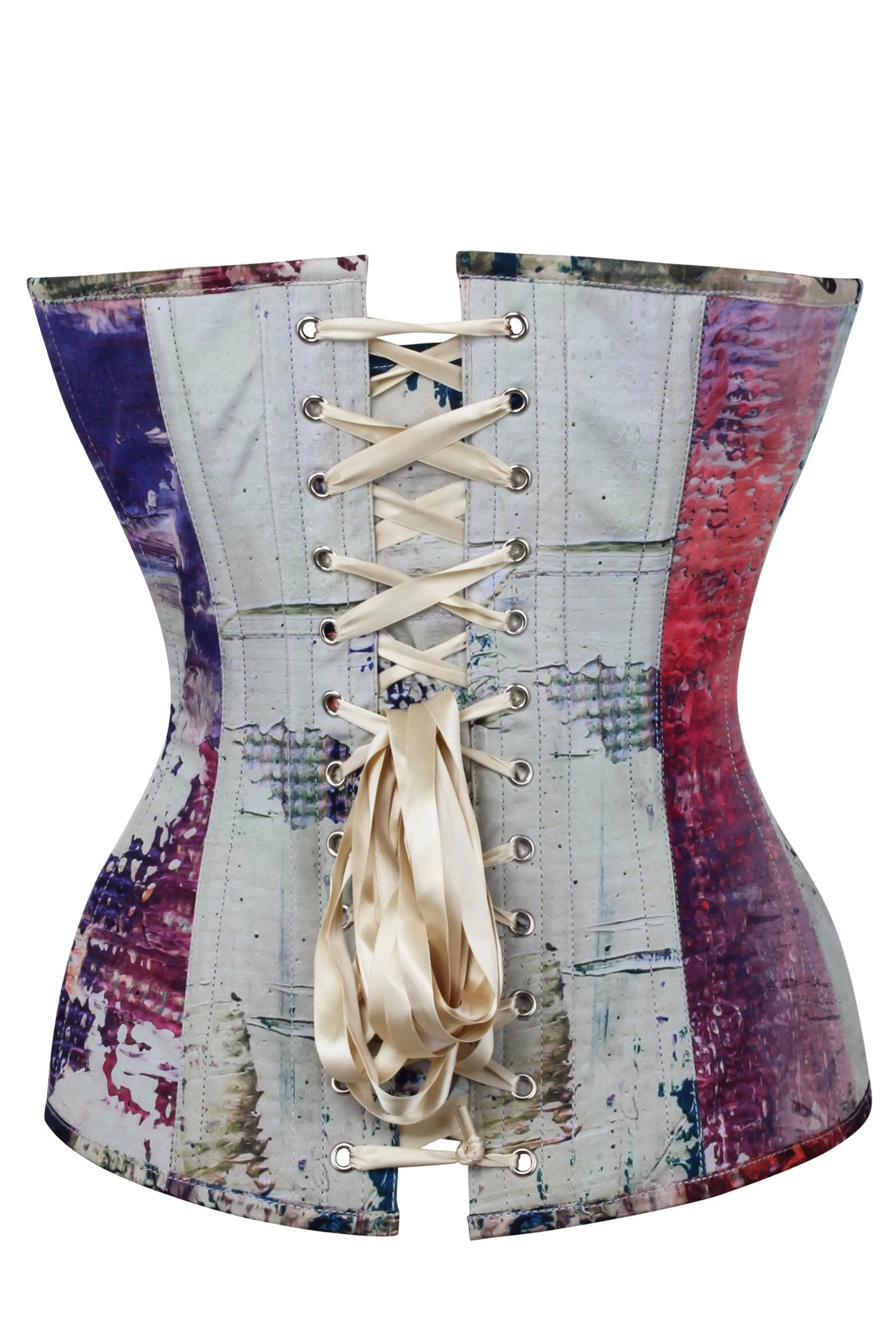 Vibrant Purple and Cream Snakeprint Overbust Corset sold by Corset Story product image thumbnail 2