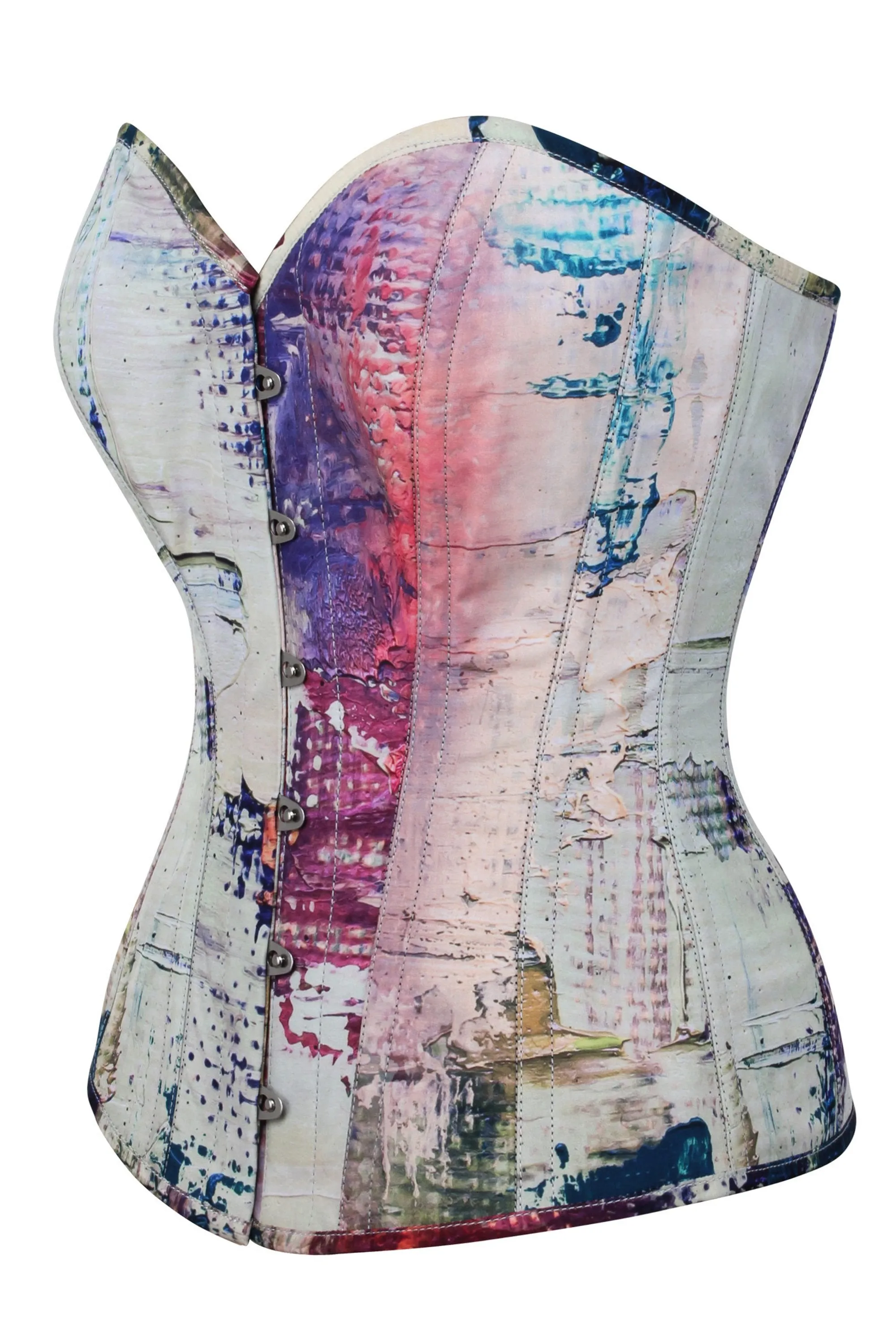 Vibrant Purple and Cream Snakeprint Overbust Corset sold by Corset Story product image thumbnail 3