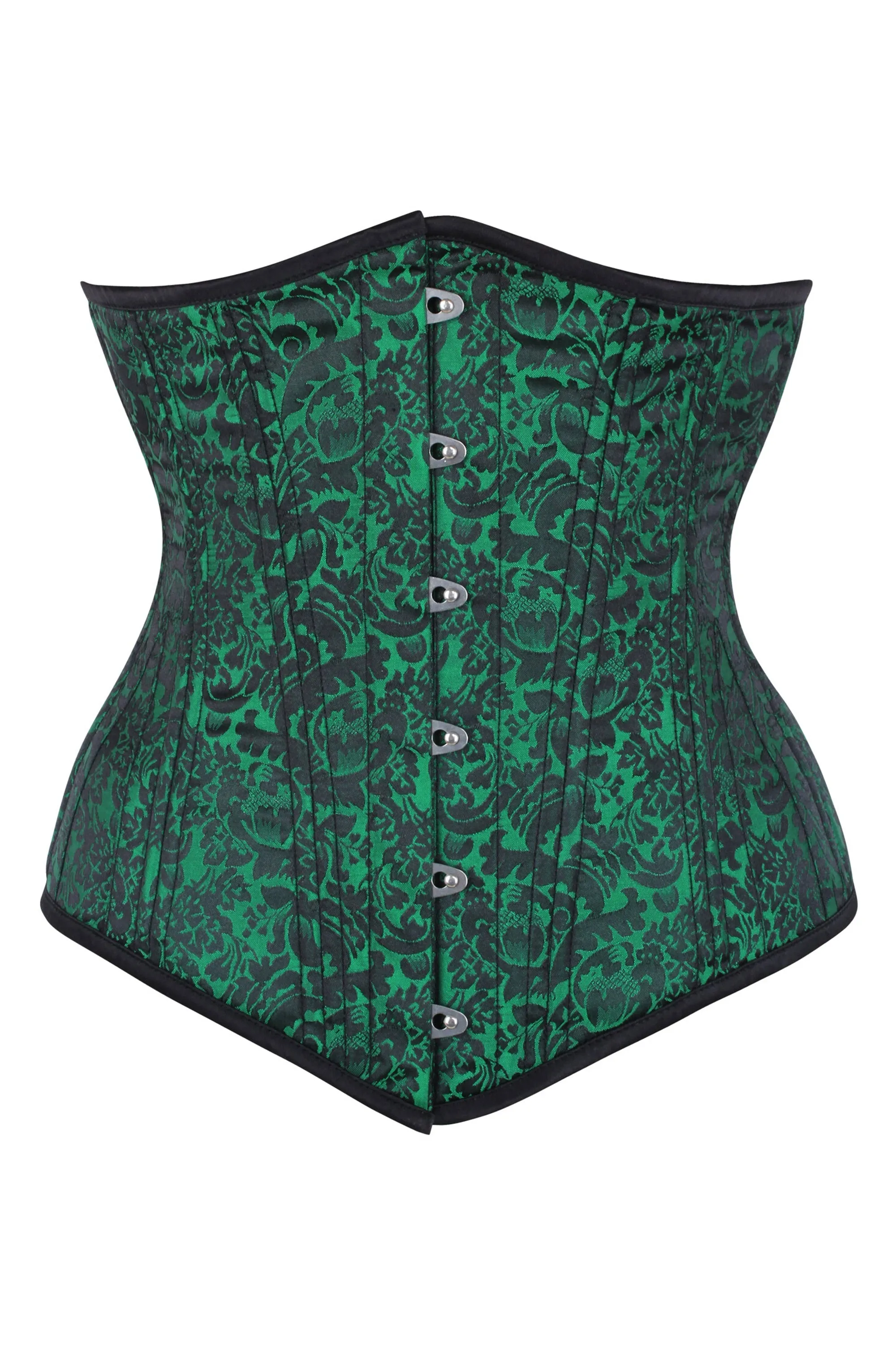 Beautiful Green Waist Training Underbust Corset- Longline sold by Corset Story