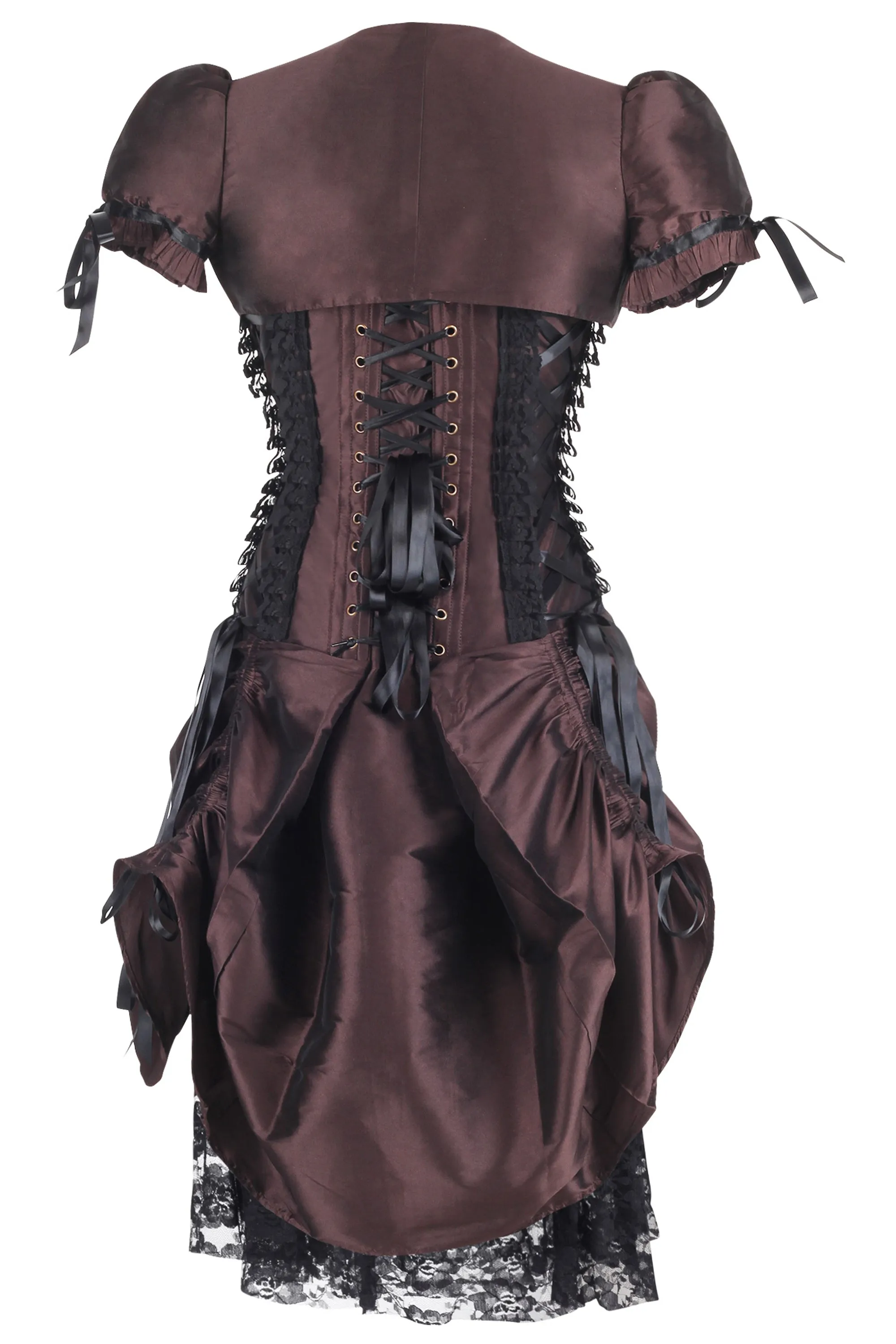 Historically Inspired Brown Corset Dress with Bolero sold by Corset Story product image thumbnail 2