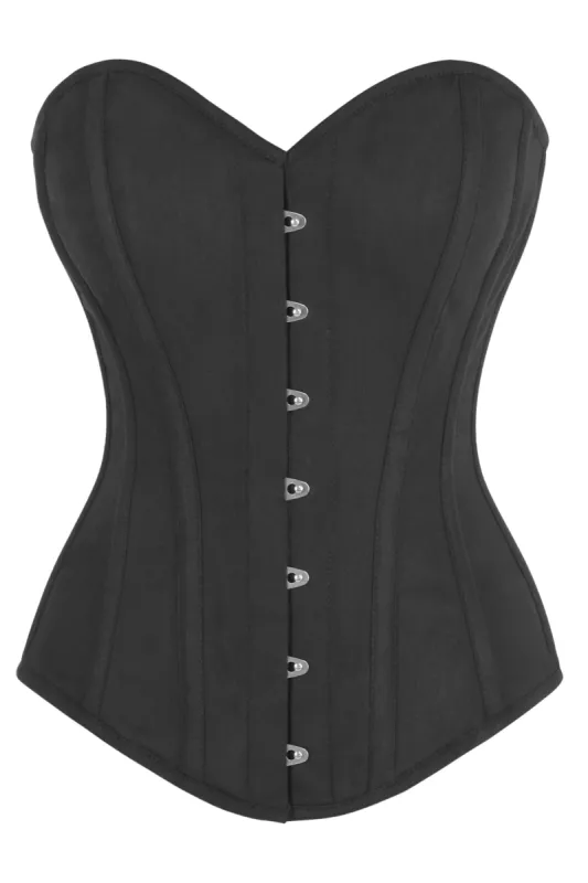Single Layer Longline Overbust Corset in Black sold by Corset Story