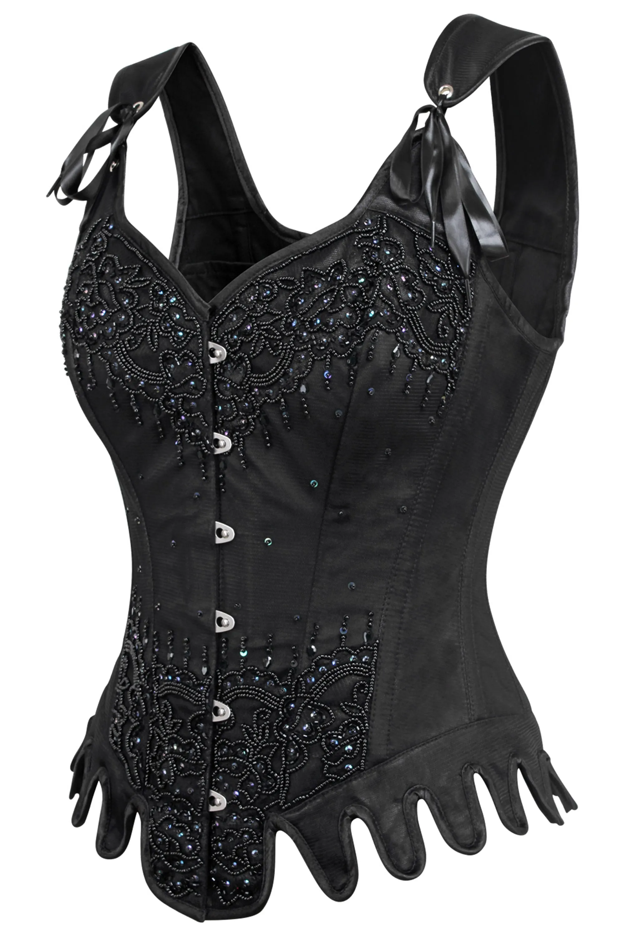 Black Couture Corset with Shoulder Straps sold by Corset Story product image thumbnail 3