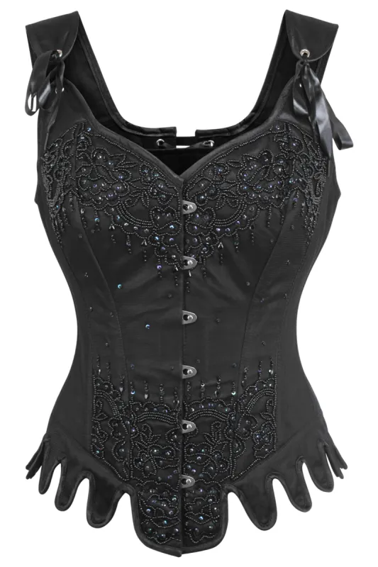 Black Couture Corset with Shoulder Straps sold by Corset Story