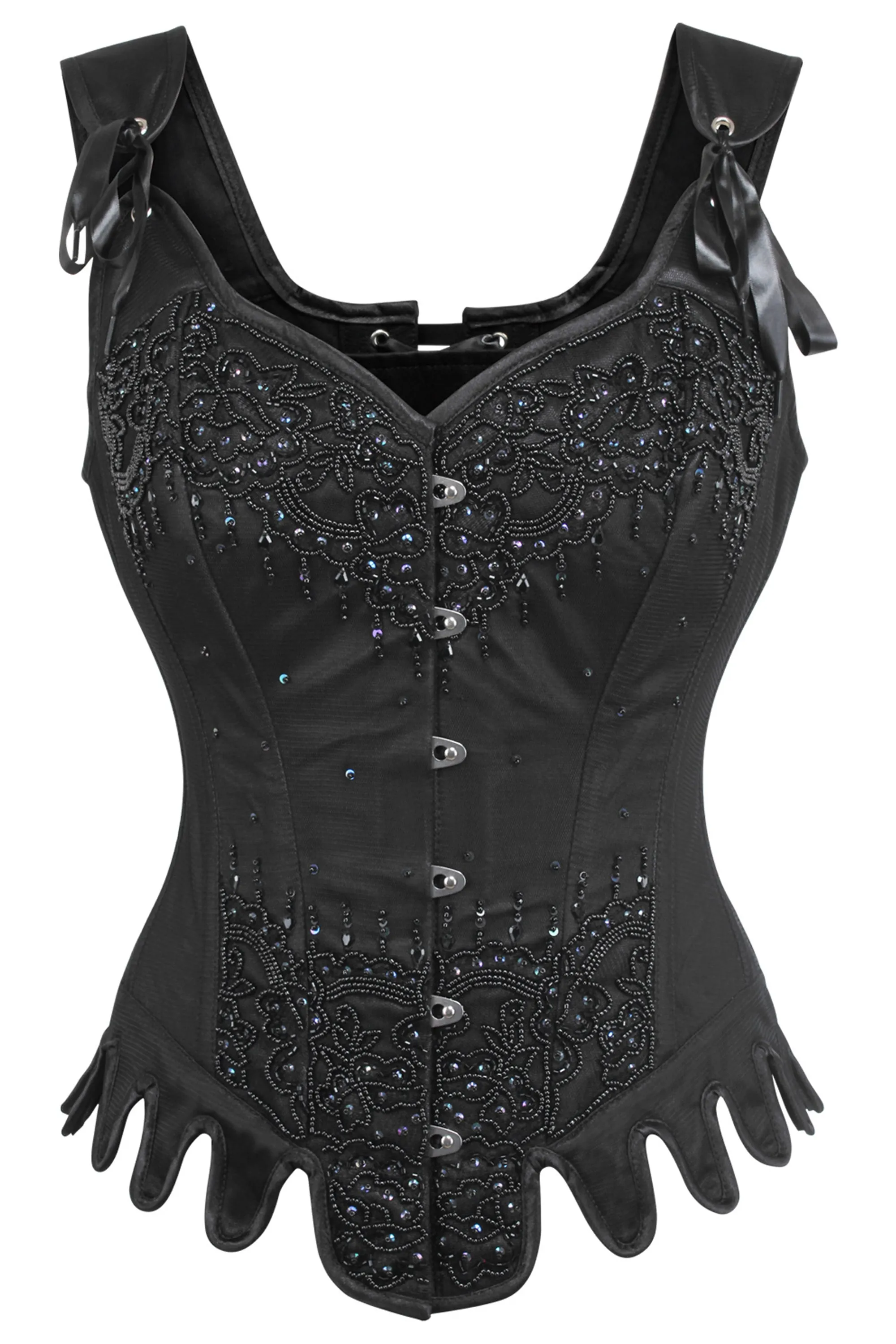 Black Couture Corset with Shoulder Straps sold by Corset Story