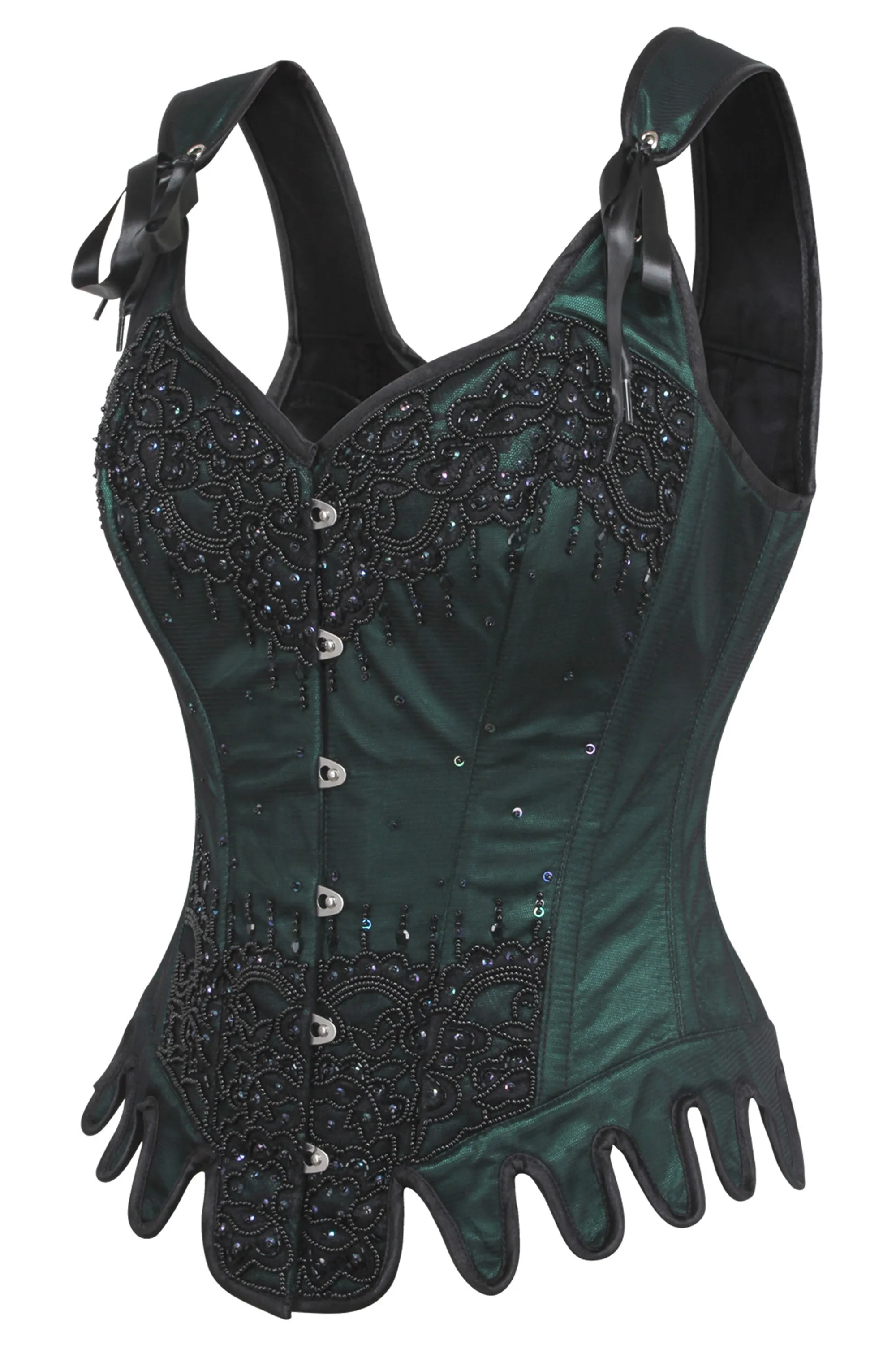 Green Couture Corset with Shoulder Straps sold by Corset Story product image thumbnail 3