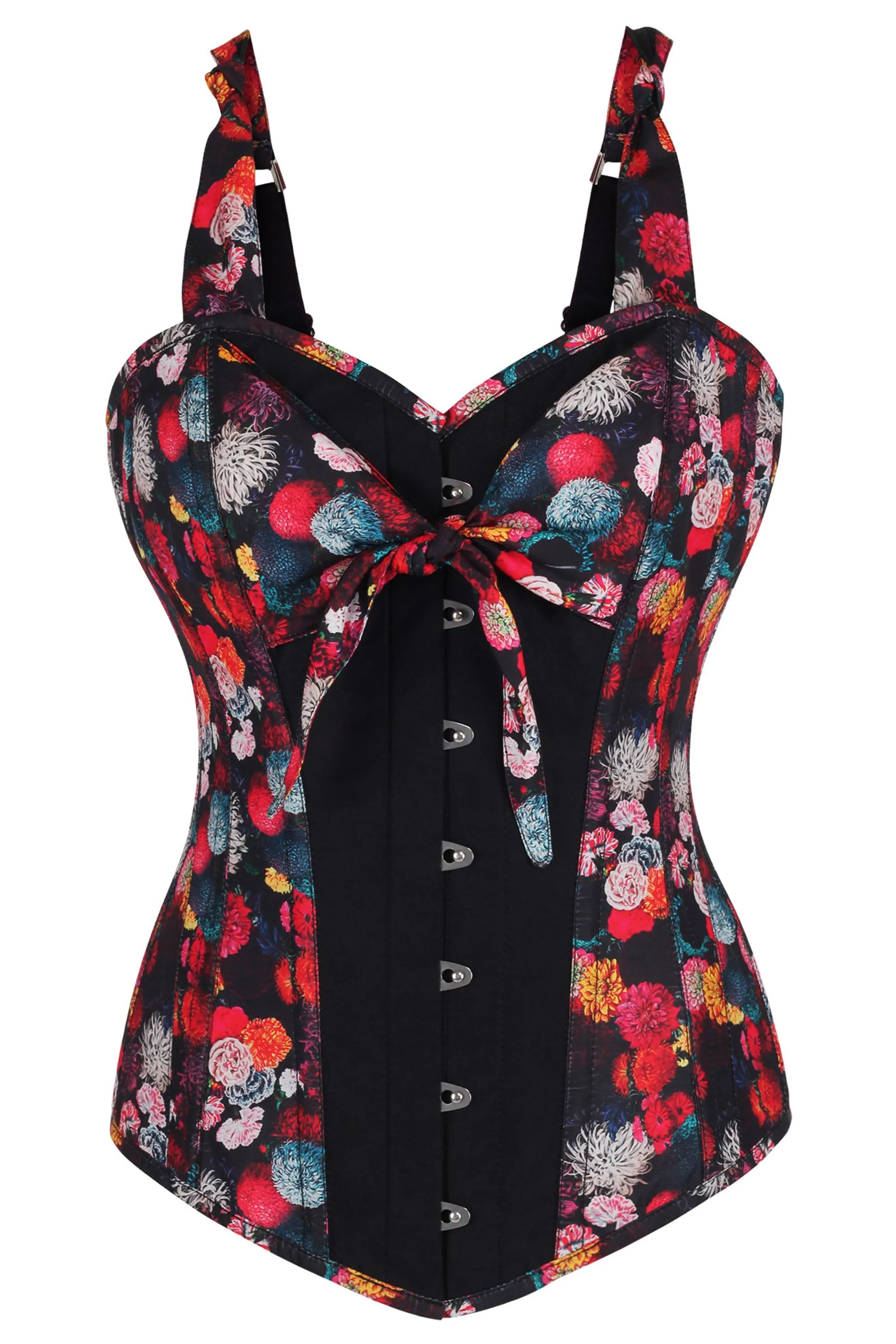 Vintage Styled Floral Print Corset Overbust sold by Corset Story
