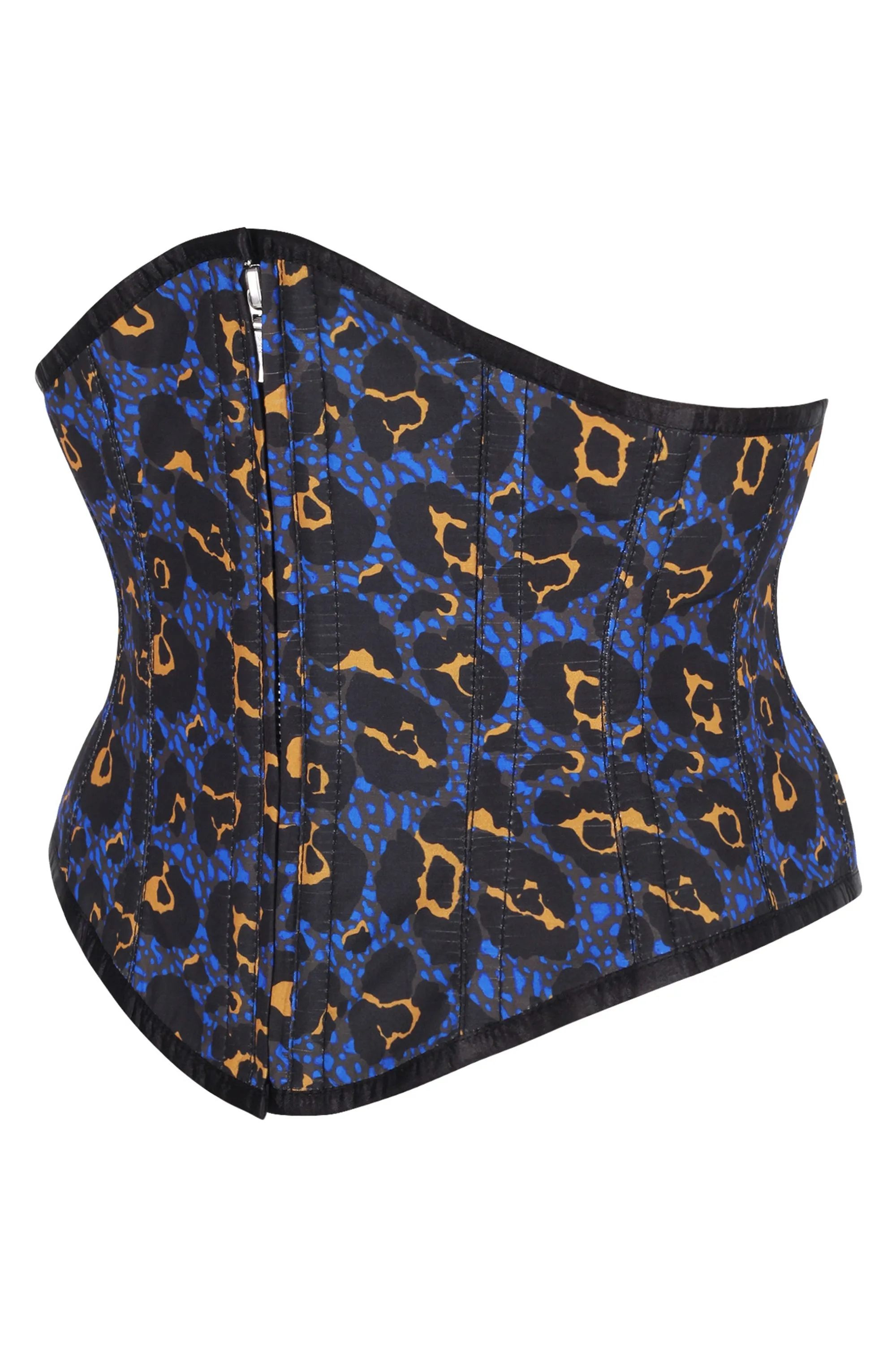 Front Zip Purple Leopard Print Waspie Corset sold by Corset Story product image thumbnail 3