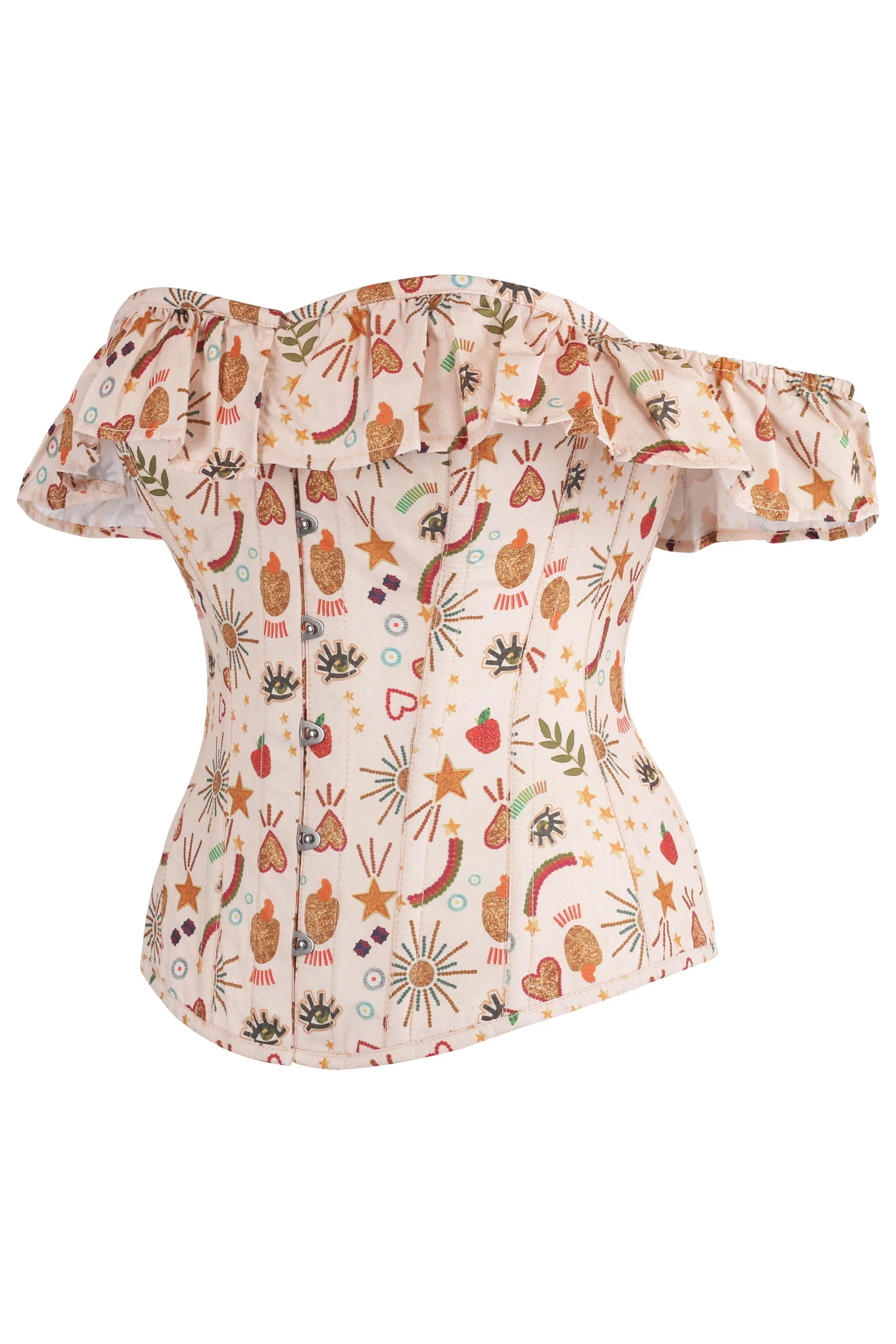 Cotton Print Sleeved Corset Top sold by Corset Story product image thumbnail 3