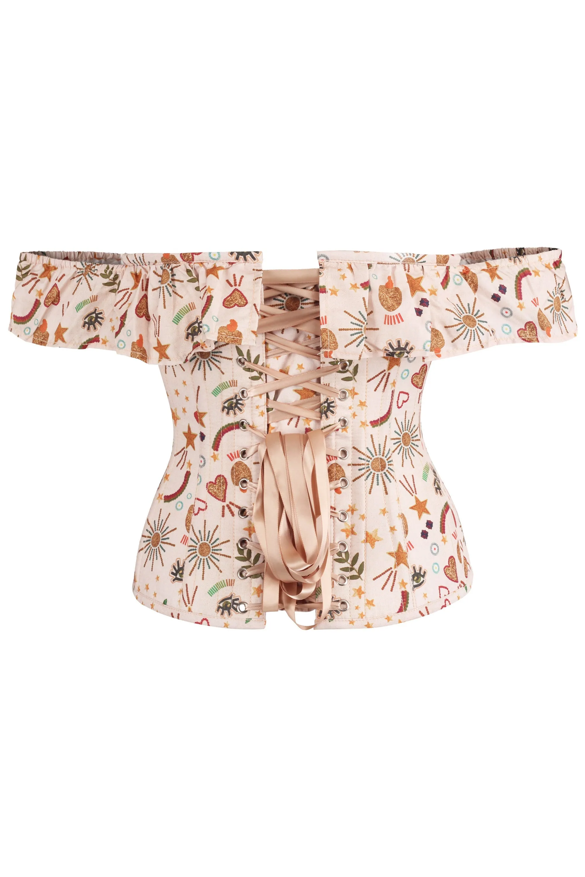 Cotton Print Sleeved Corset Top sold by Corset Story product image thumbnail 2