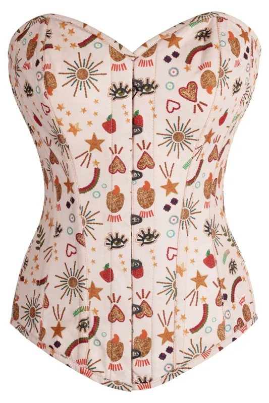 Instant Shape Cotton Print Longline Overbust sold by Corset Story