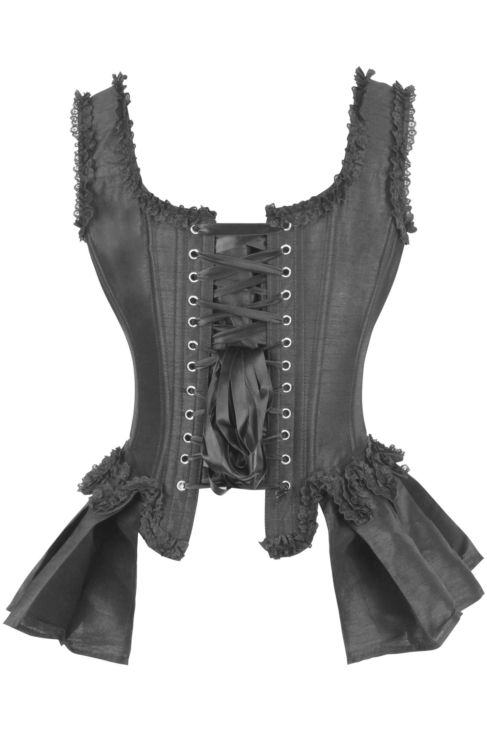 Black Historically Inspired Corset Overbust with Bustle sold by Corset Story product image thumbnail 2