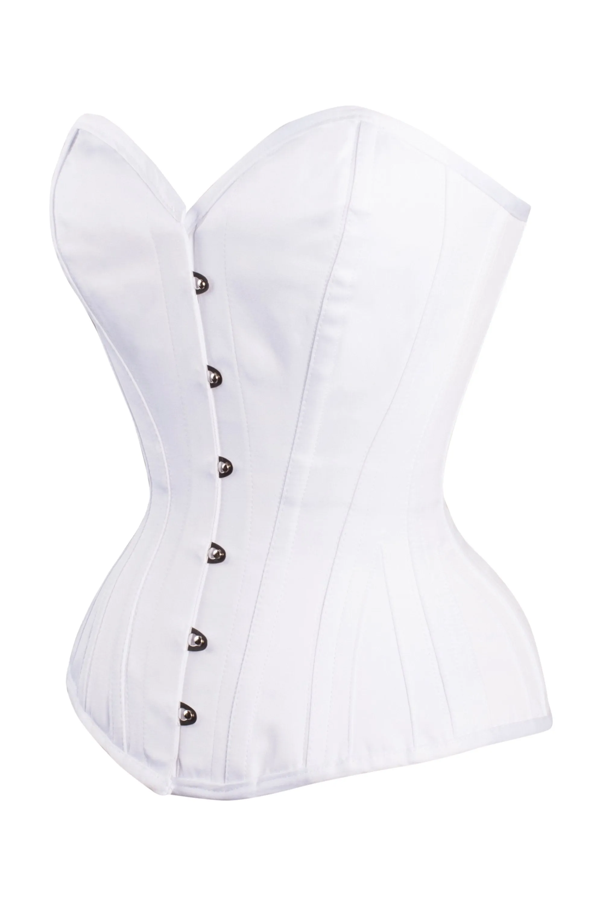 Waist Taming Classic White Overbust Corset With Hip Gores sold by Corset Story product image thumbnail 5