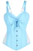 Vintage Styled Overbust Corset in Open Air Blue sold by Corset Story