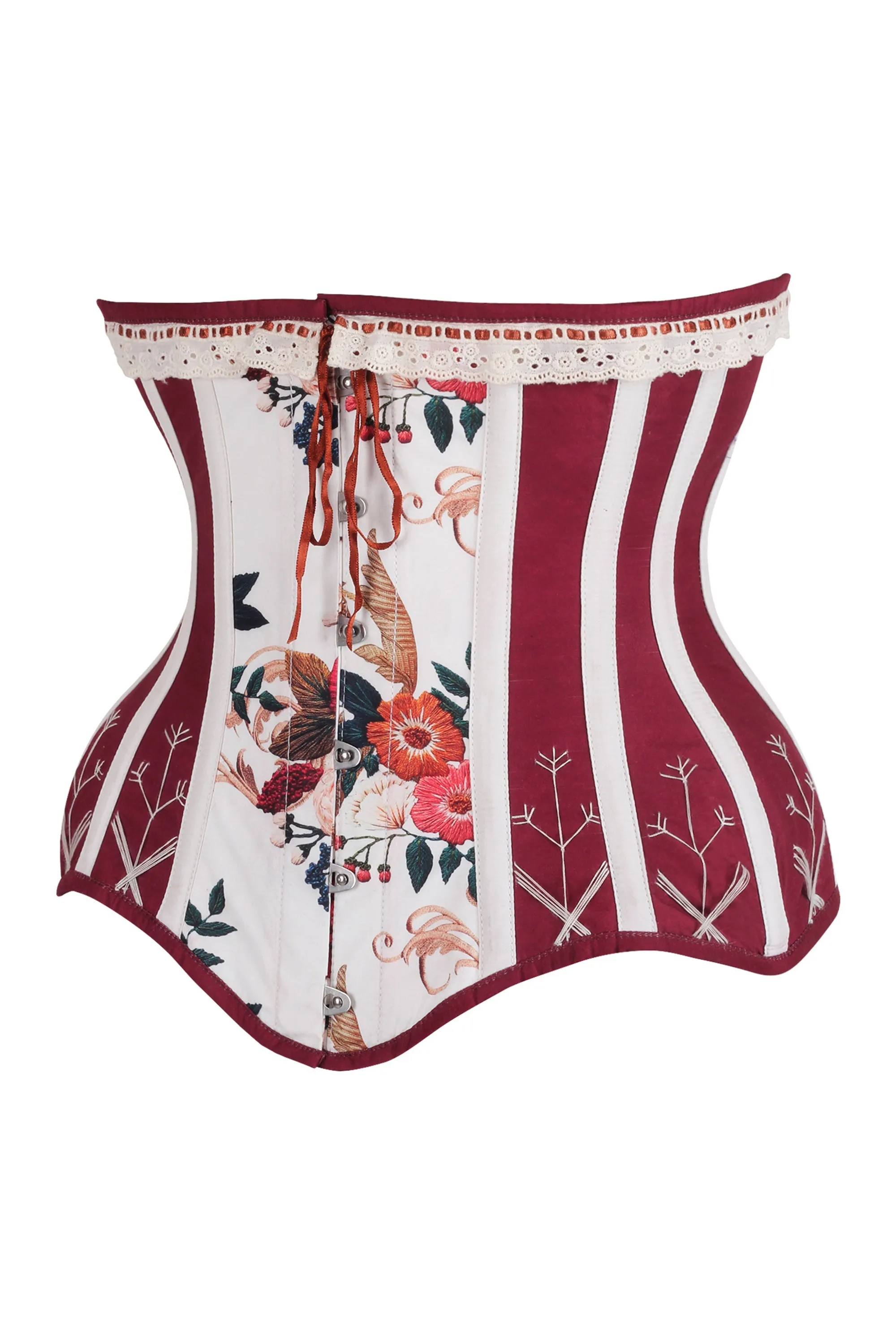 Historic Underbust Floral Print Corset with Flossing sold by Corset Story product image thumbnail 3