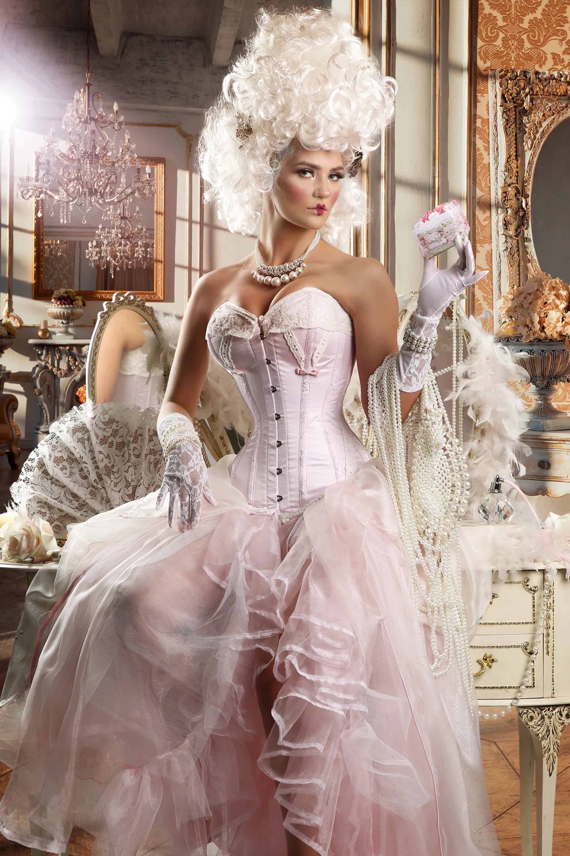 Historic Lace Corset finished with Flossing sold by Corset Story product image thumbnail 2