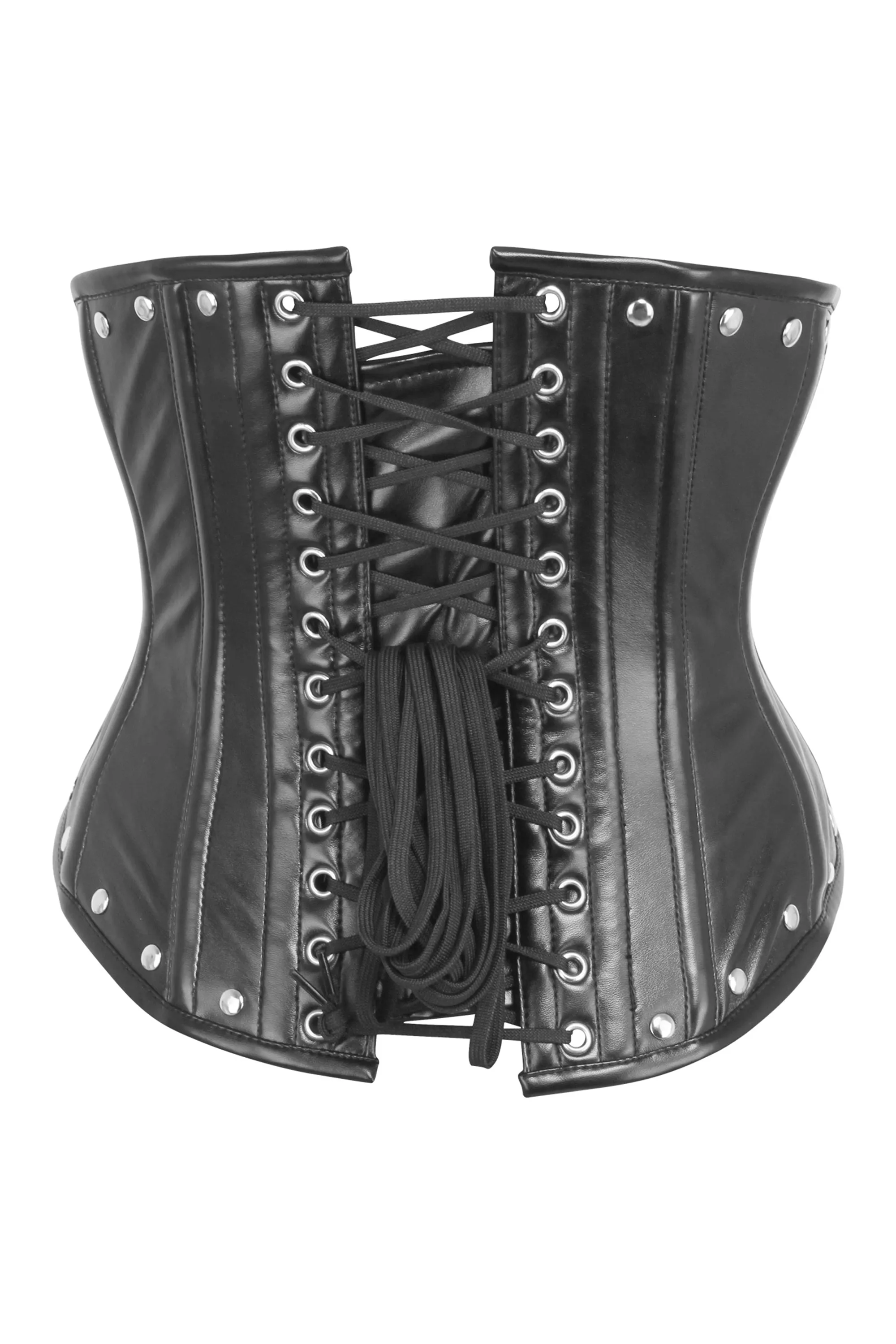 Black PVC Fetish Underbust with Zip Front sold by Corset Story product image thumbnail 2