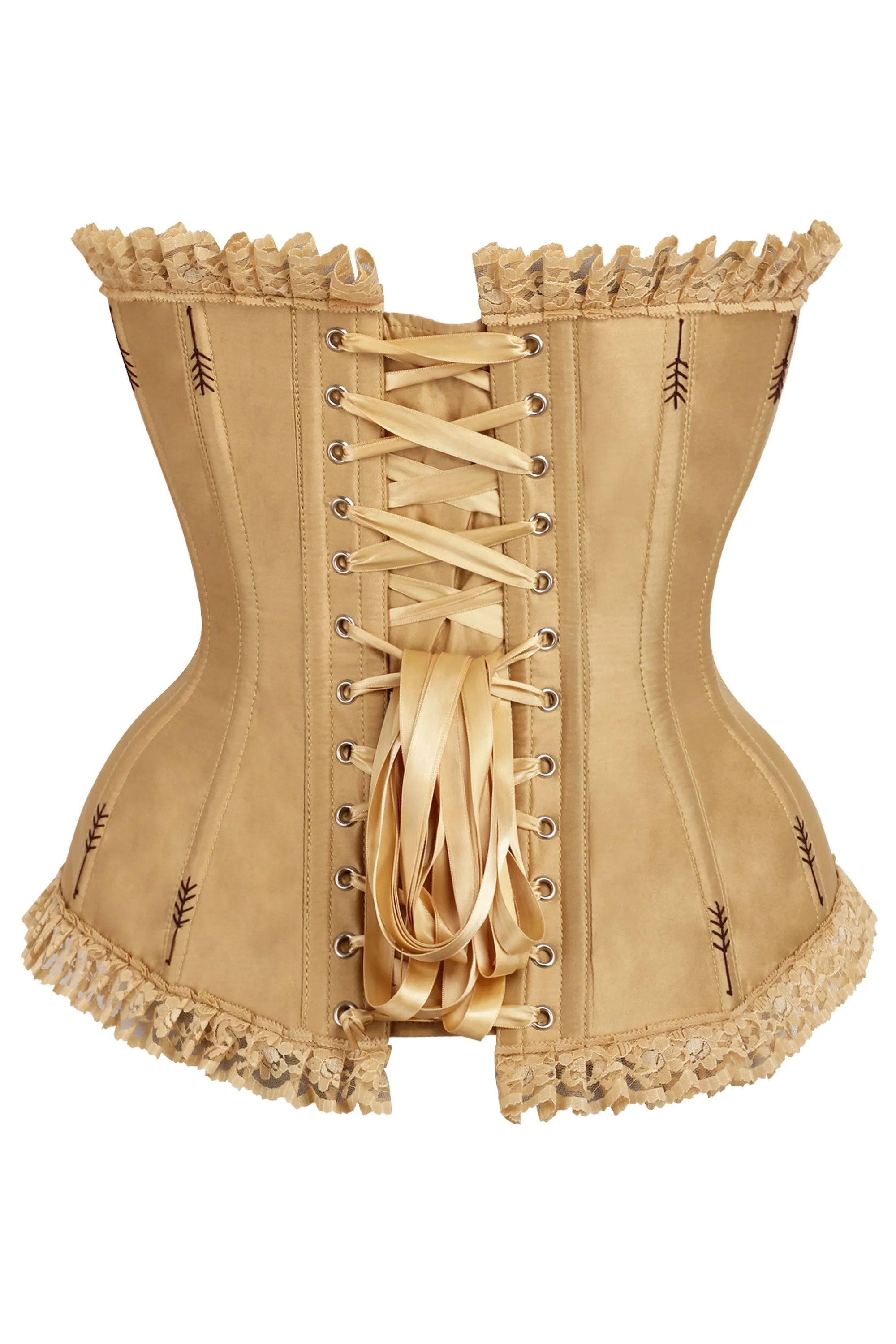 Ornate Gold Overbust Corset with Flossing sold by Corset Story product image thumbnail 2