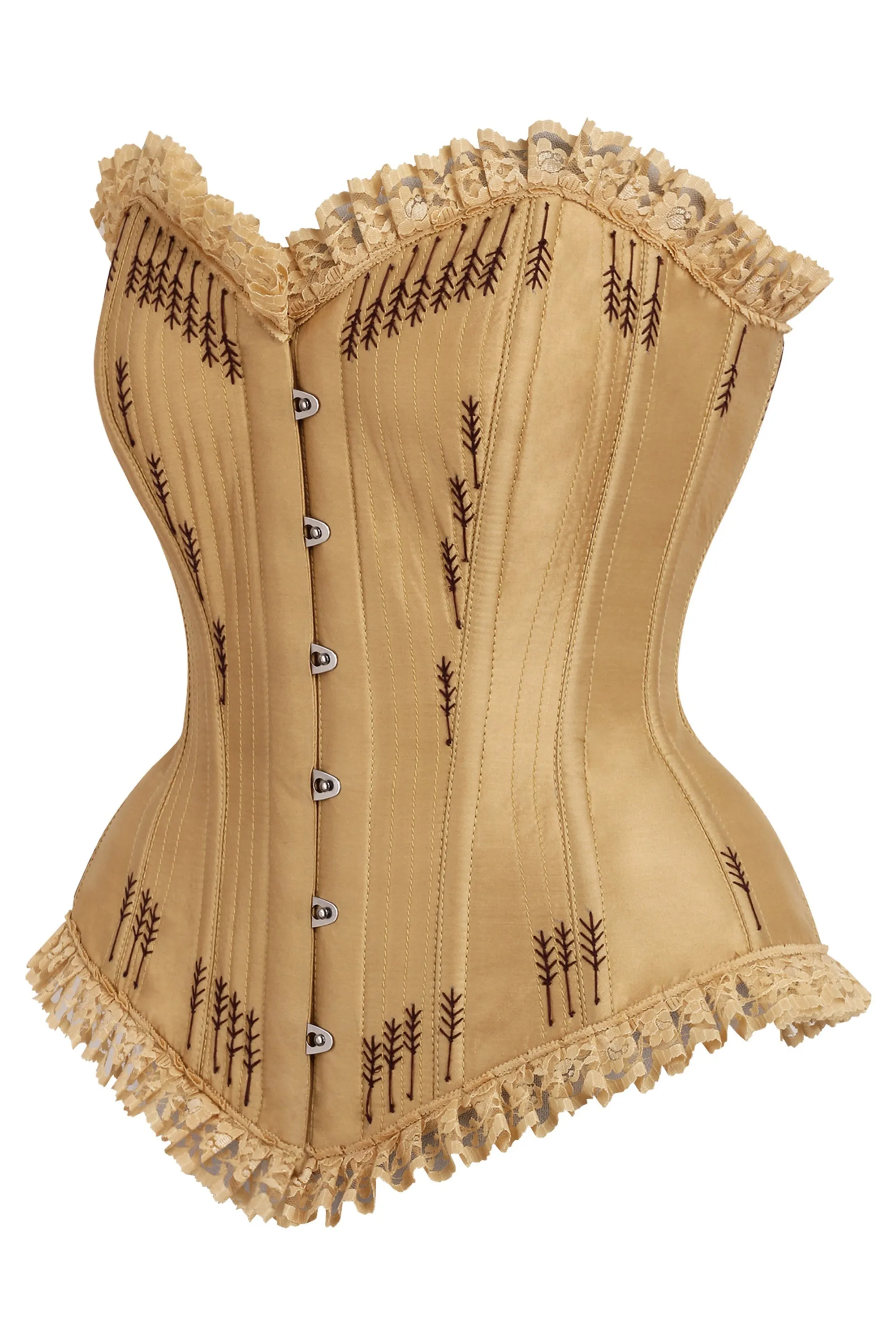 Ornate Gold Overbust Corset with Flossing sold by Corset Story product image thumbnail 3