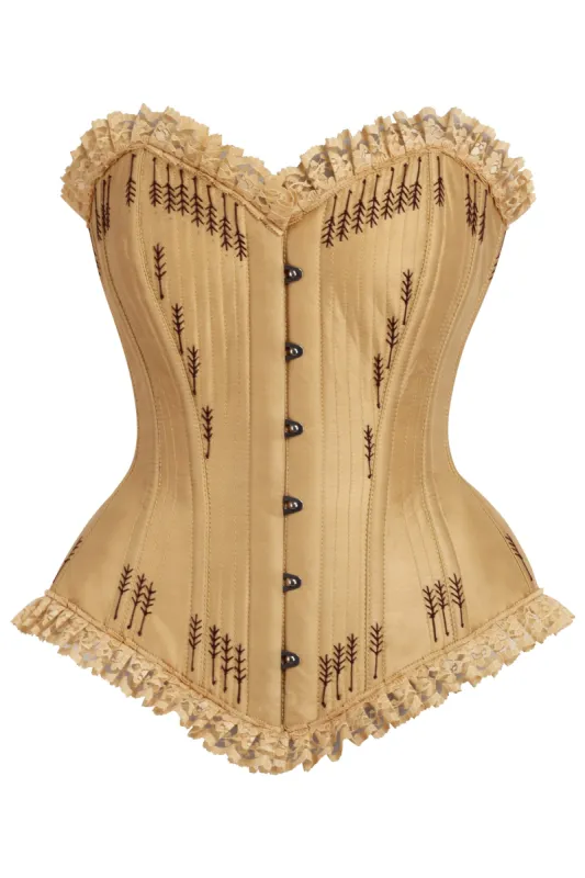 Ornate Gold Overbust Corset with Flossing sold by Corset Story