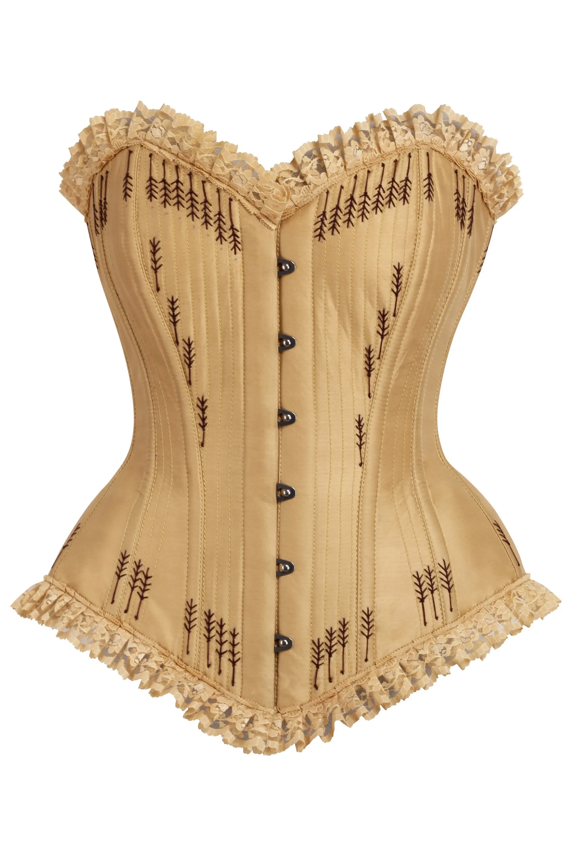 Ornate Gold Overbust Corset with Flossing sold by Corset Story