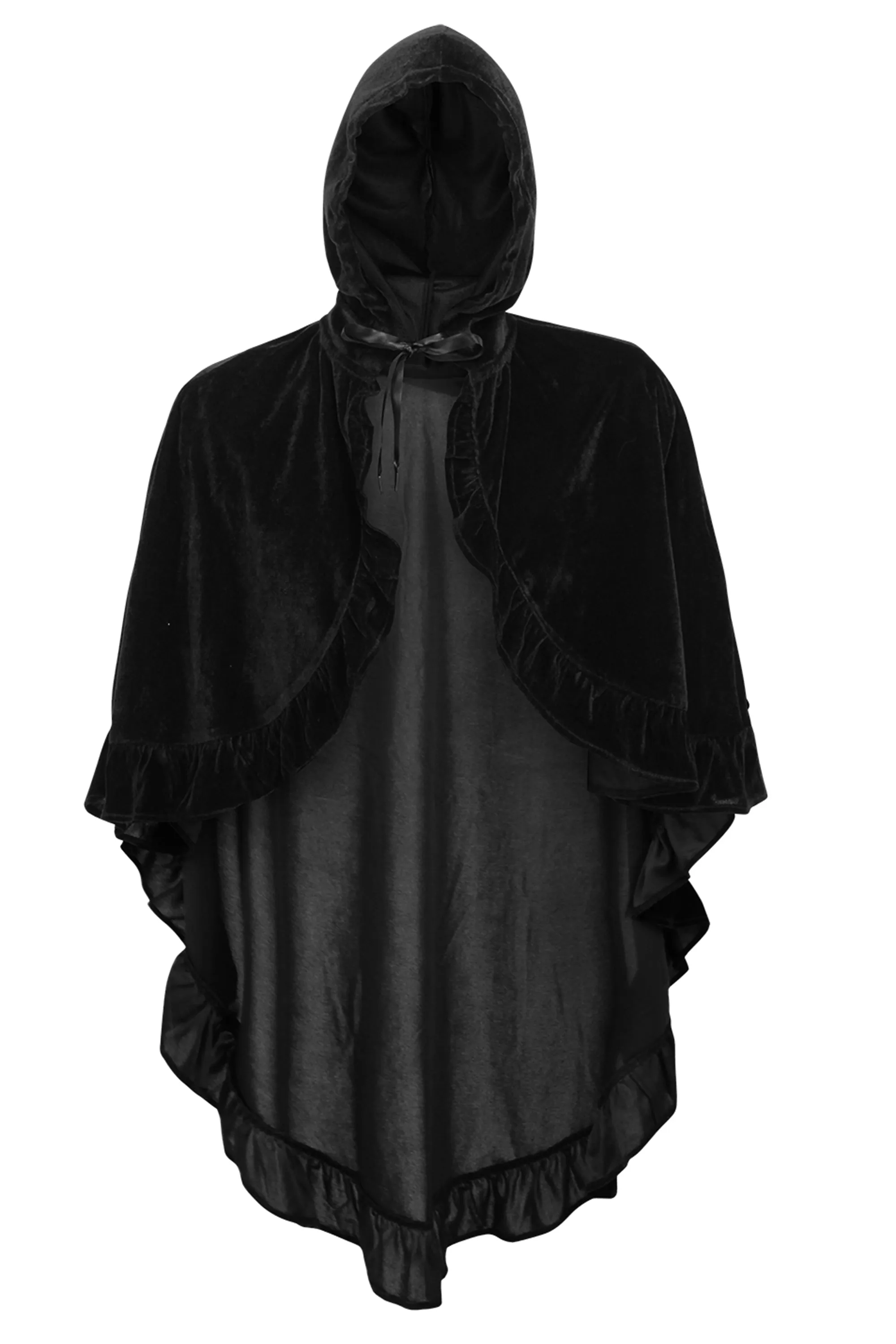 Black Velvet Hooded Cape sold by Corset Story