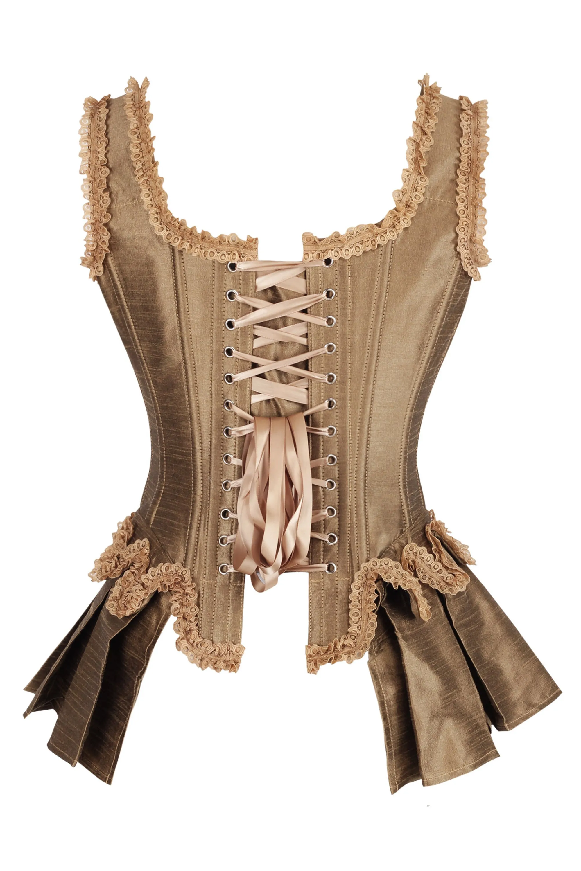 Gold Historically Inspired Corset Overbust with Bustle sold by Corset Story product image thumbnail 2