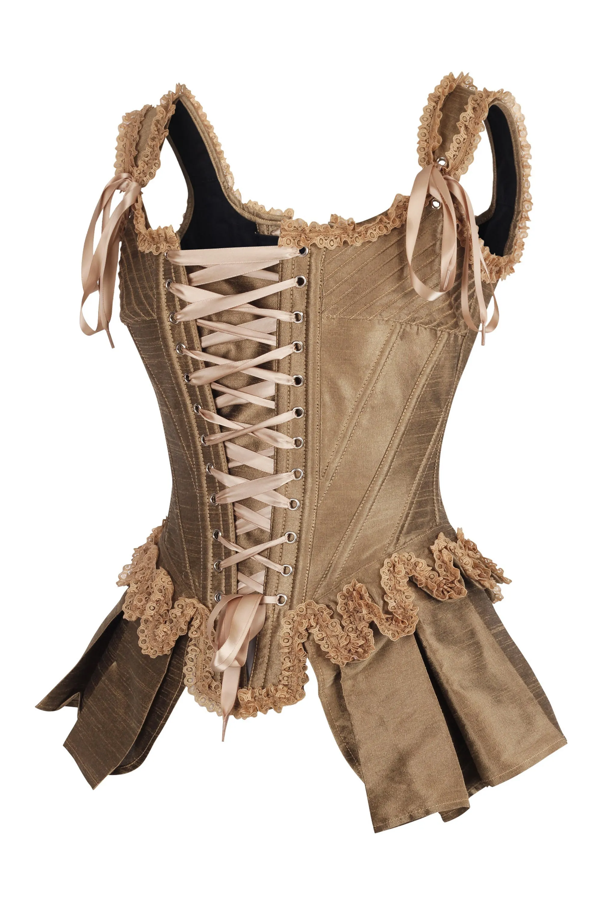 Gold Historically Inspired Corset Overbust with Bustle sold by Corset Story product image thumbnail 3