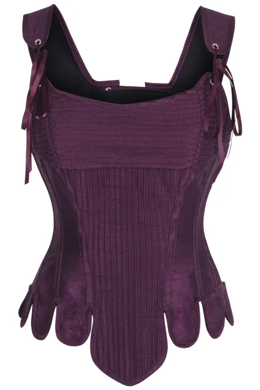 Historically Inspired Overbust Corset in Purple sold by Corset Story