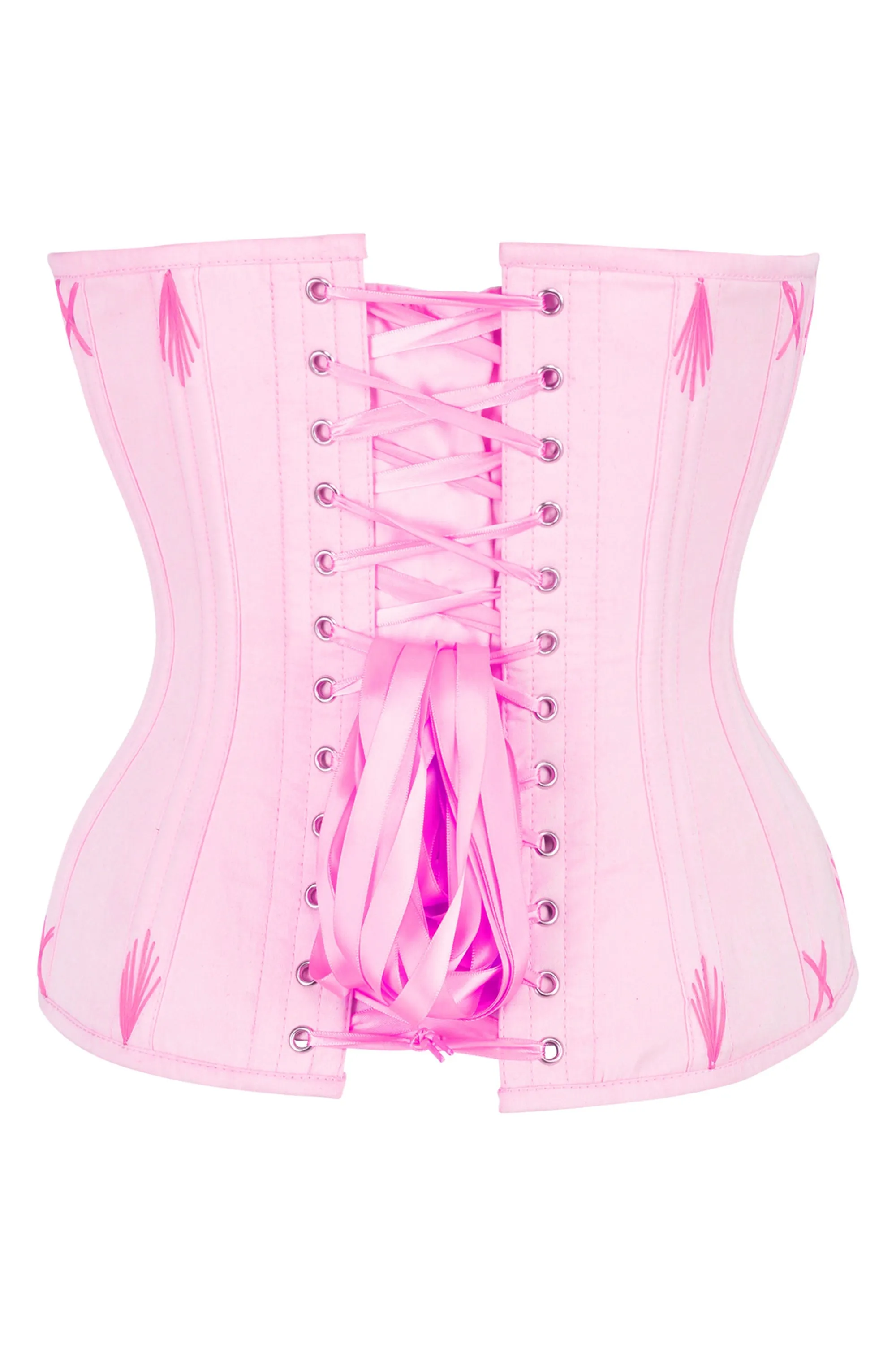 Pink Overbust Corset with Decorative Flossing sold by Corset Story product image thumbnail 2