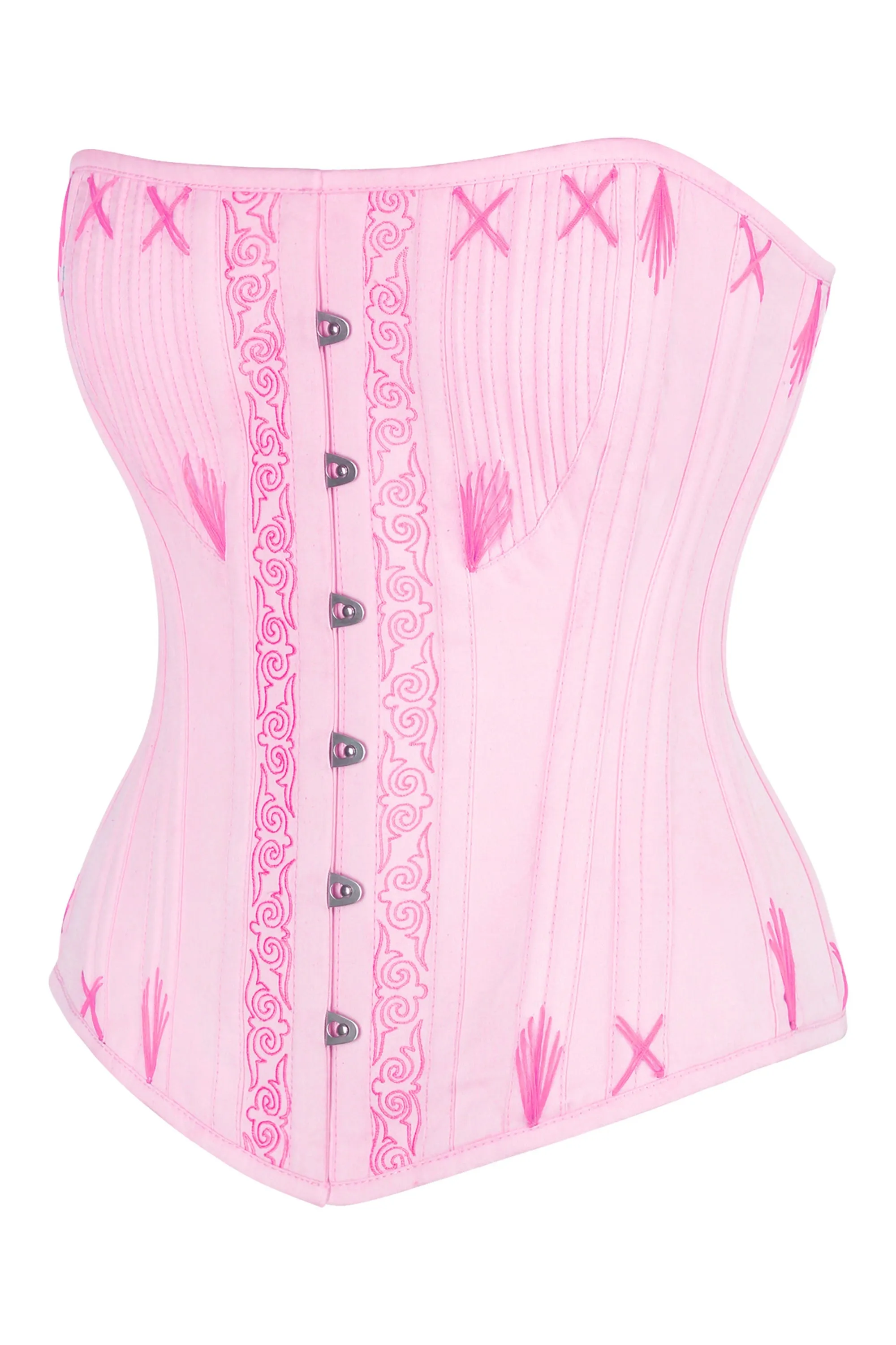 Pink Overbust Corset with Decorative Flossing sold by Corset Story product image thumbnail 3