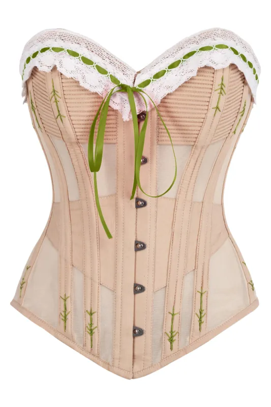 Handmade Steel Boned Corset with Delicate Hand-Finished Flossing sold by Corset Story