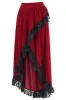 Red Velvet High-Low Skirt sold by Corset Story