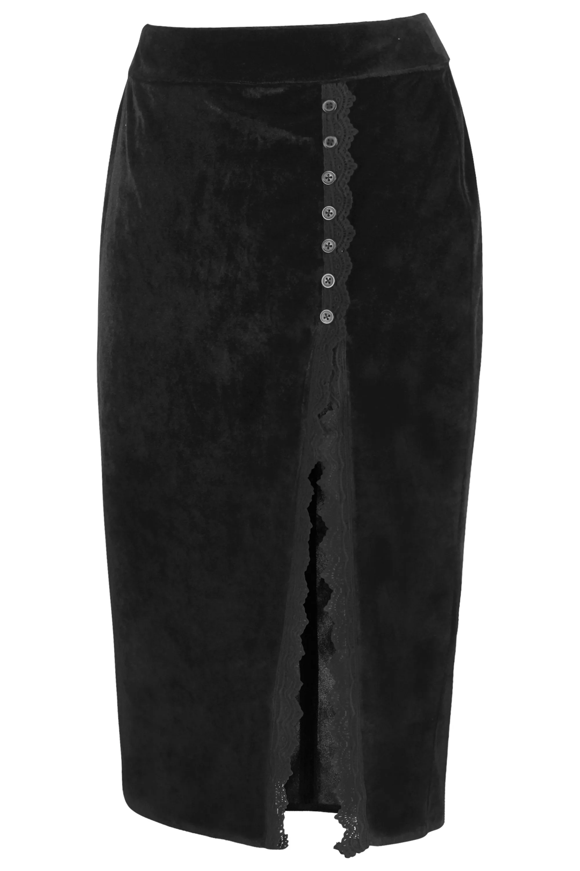Black Velvet Pencil Skirt sold by Corset Story product image thumbnail 3