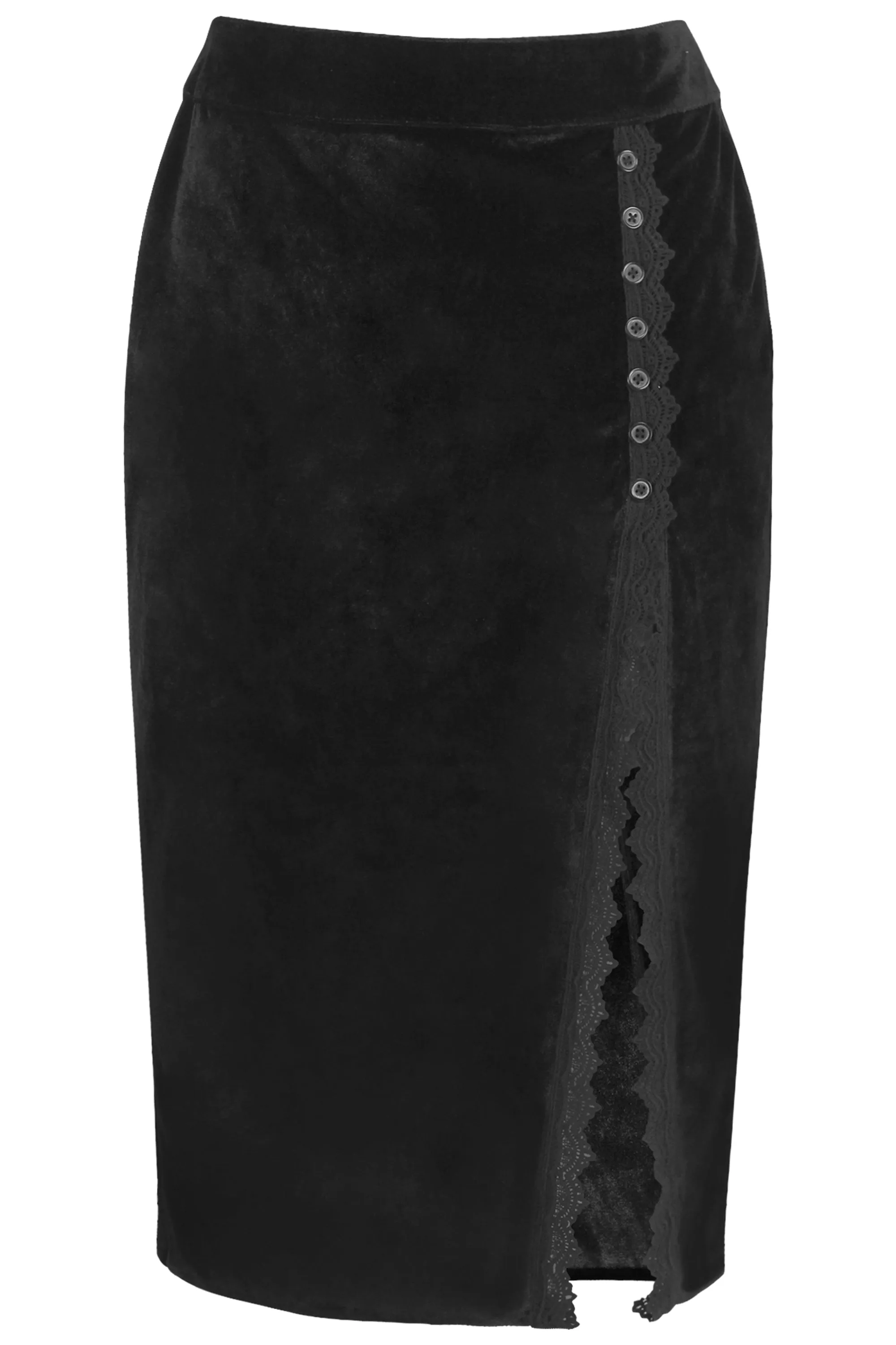 Black Velvet Pencil Skirt sold by Corset Story