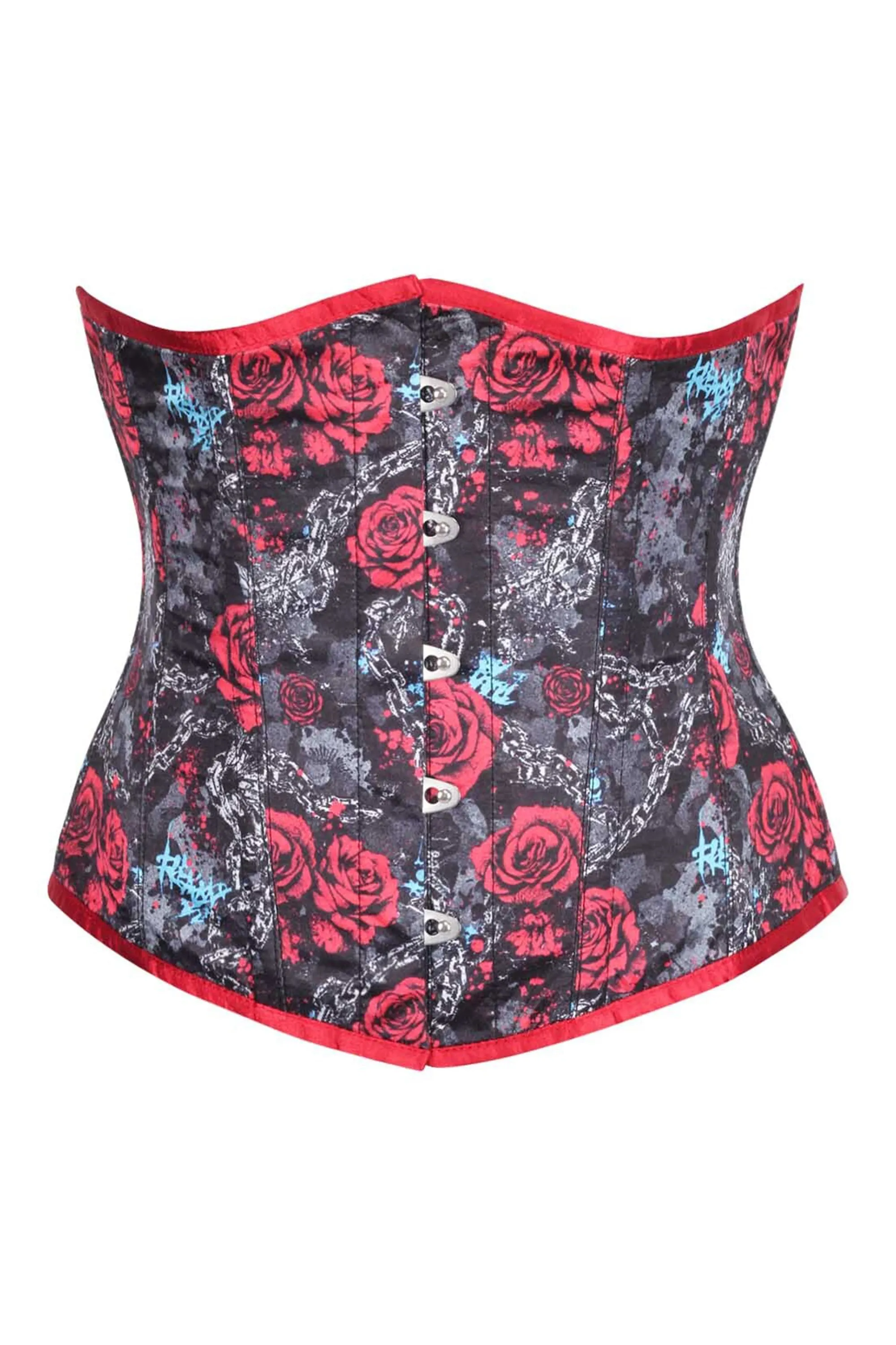 Rebel Rose Underbust Corset – Chains, Roses & Gothic Edge sold by Corset Story