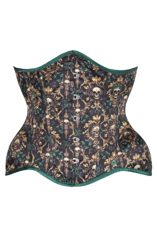 Emerald Baroque Skull Underbust Corset – Dark Romance with a Gothic Twist sold by Corset Story