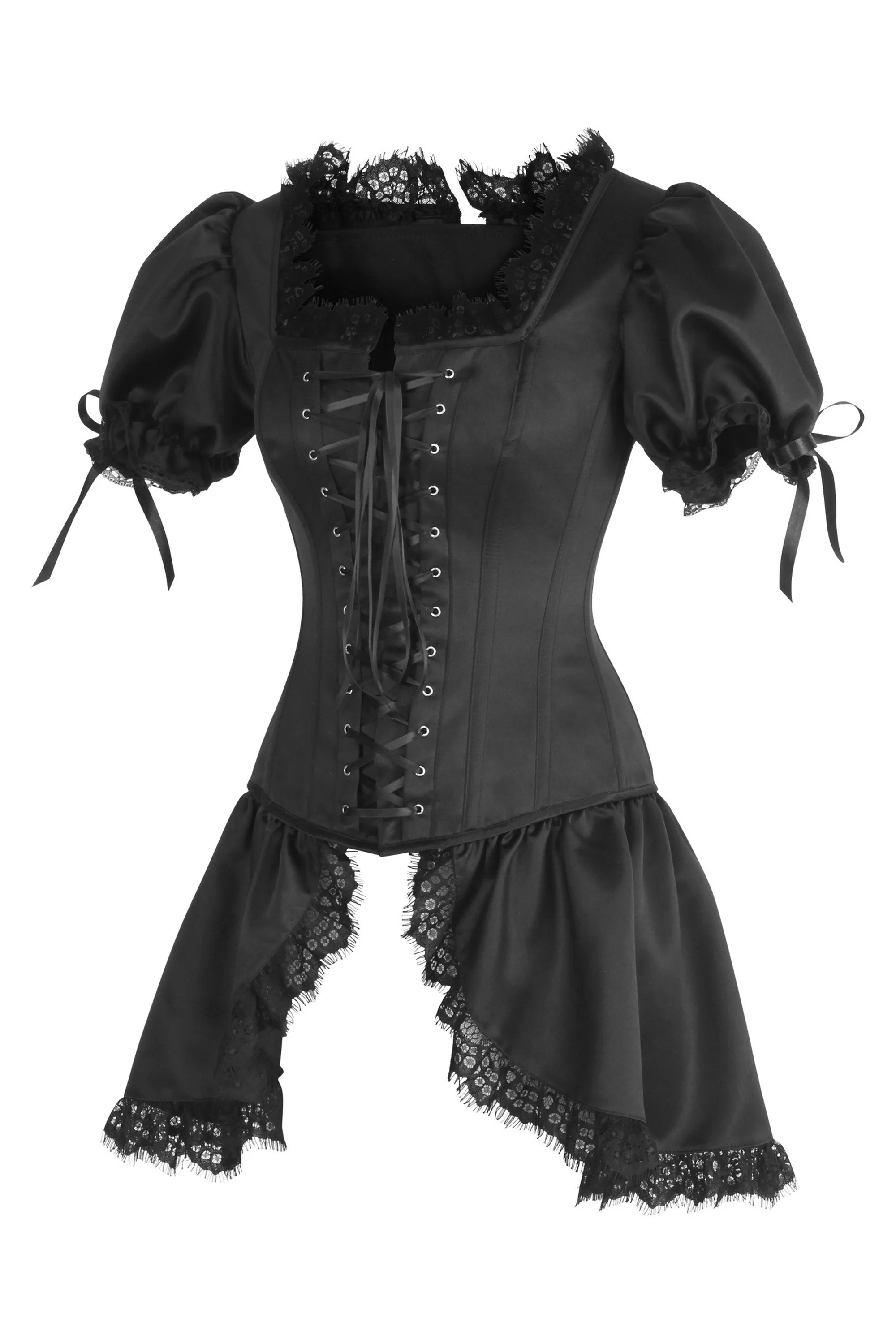 Dark Elegance: Victorian-Inspired Corset with Lace Details sold by Corset Story product image thumbnail 3