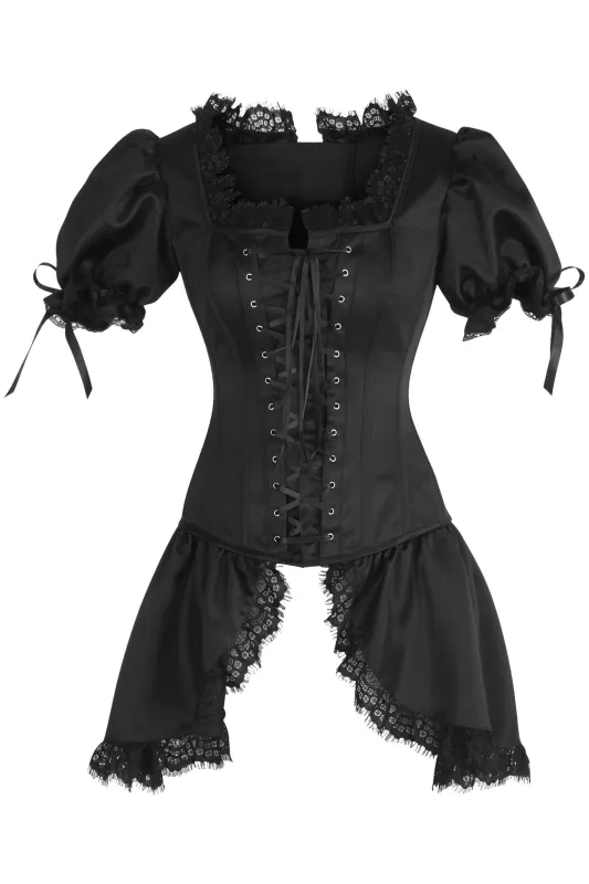 Dark Elegance: Victorian-Inspired Corset with Lace Details sold by Corset Story