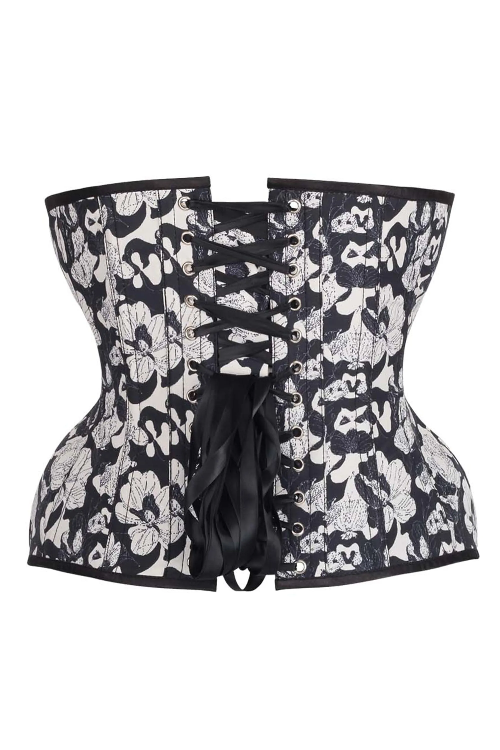 Midnight Bloom Underbust Corset – Elegant Floral Waist Cincher sold by Corset Story product image thumbnail 2