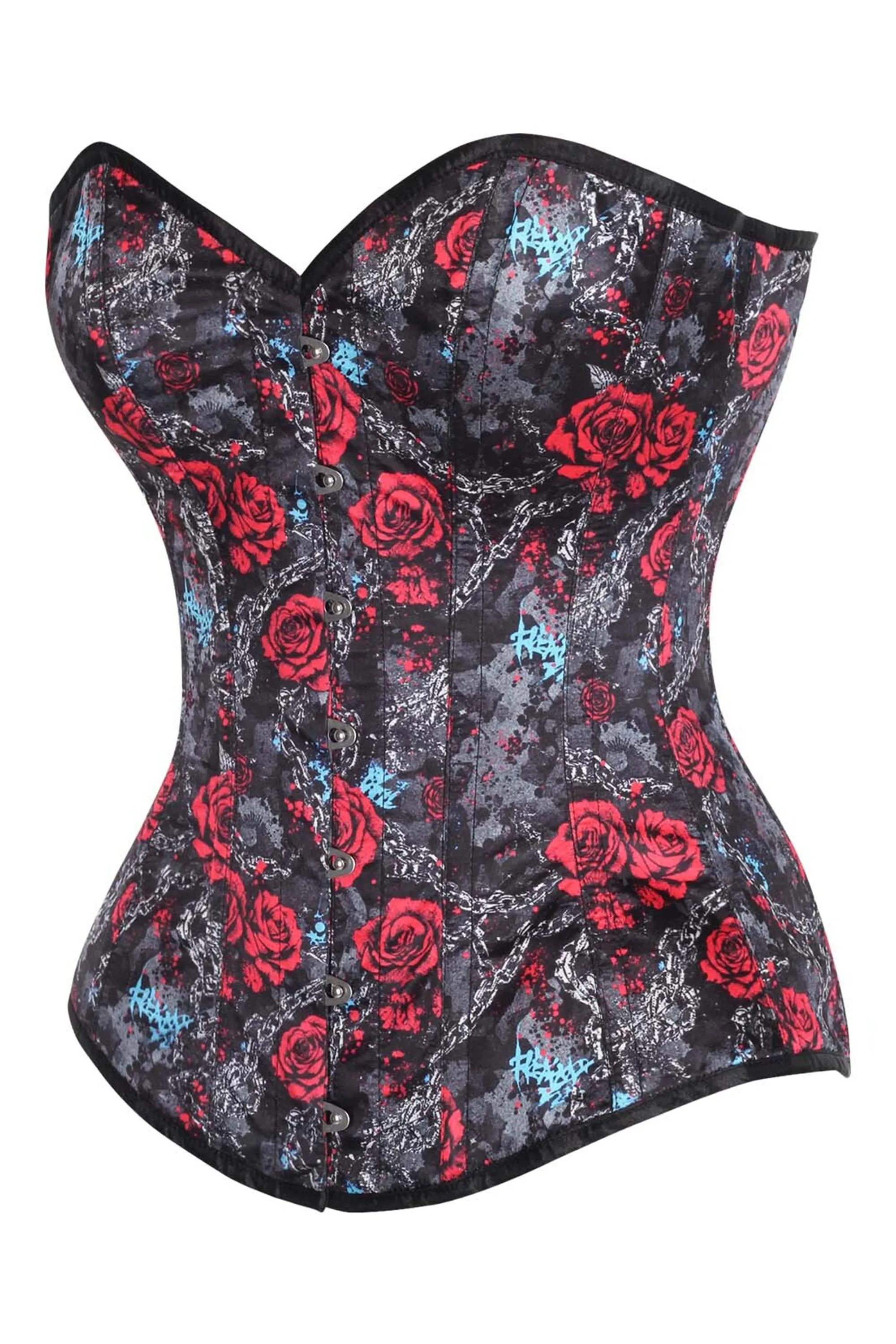 Gothic Roses & Chains Steel-Boned Corset – Dark Romance & Rebel Edge sold by Corset Story product image thumbnail 3