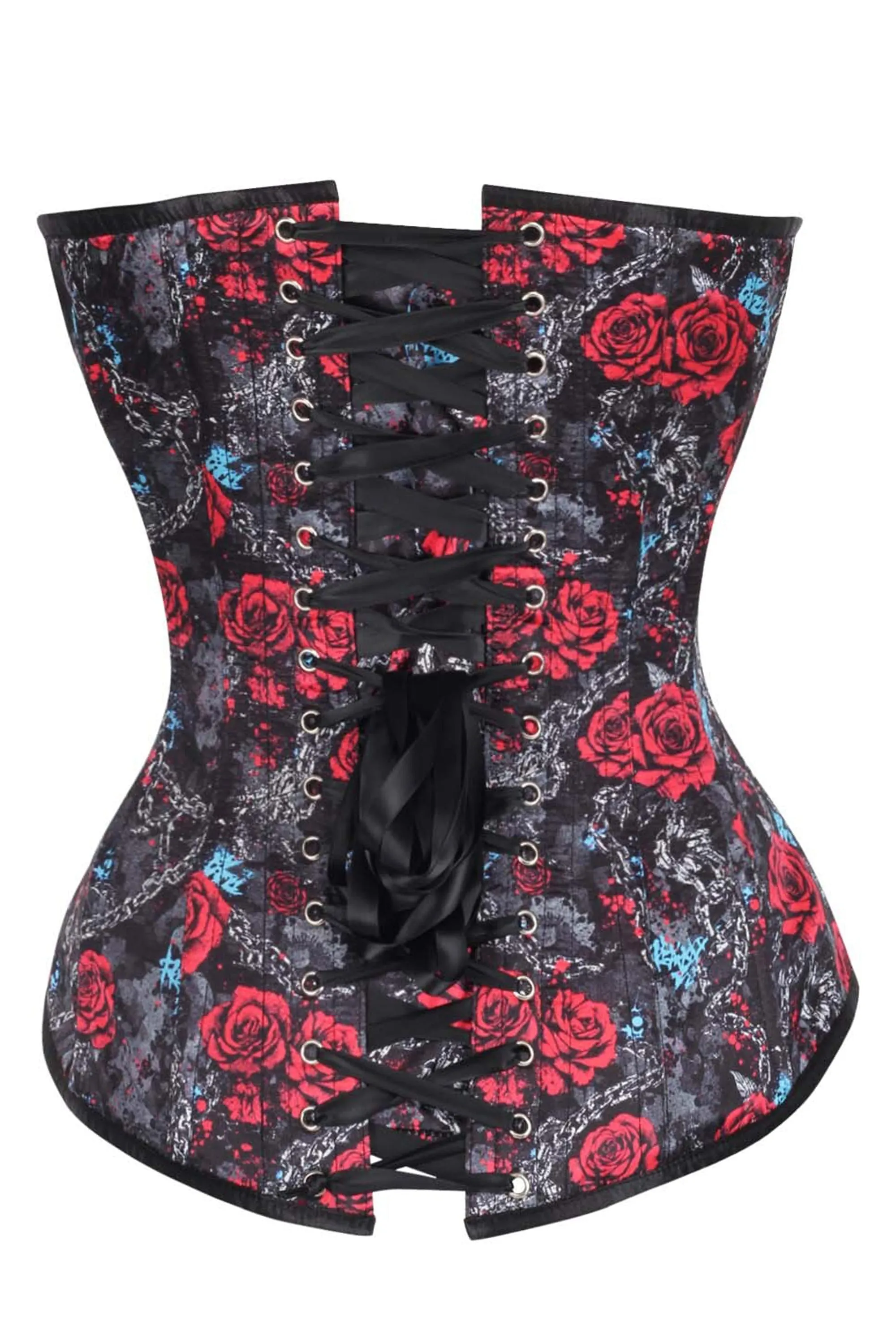 Gothic Roses & Chains Steel-Boned Corset – Dark Romance & Rebel Edge sold by Corset Story product image thumbnail 2