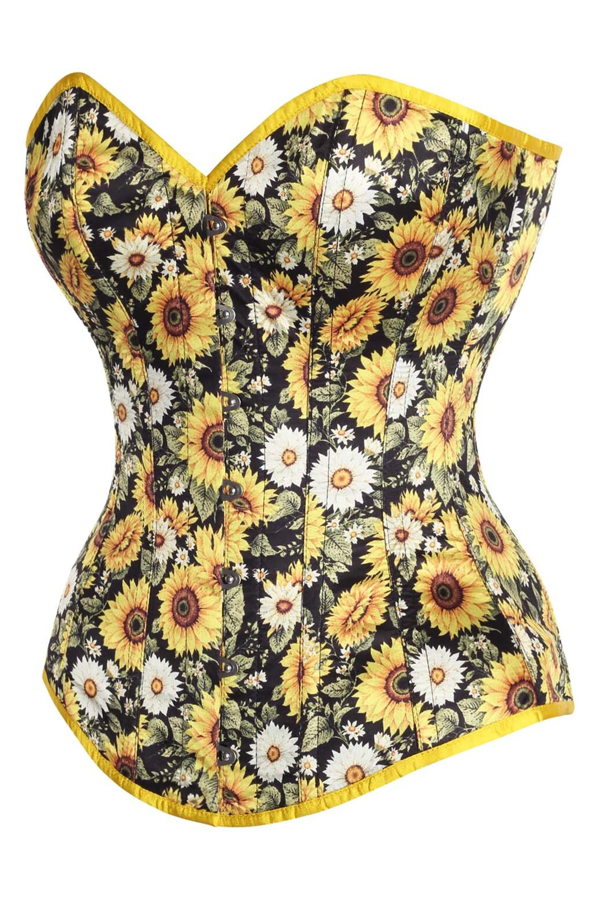 Sunflower Bloom Longline Corset – Vintage Floral Elegance sold by Corset Story product image thumbnail 3
