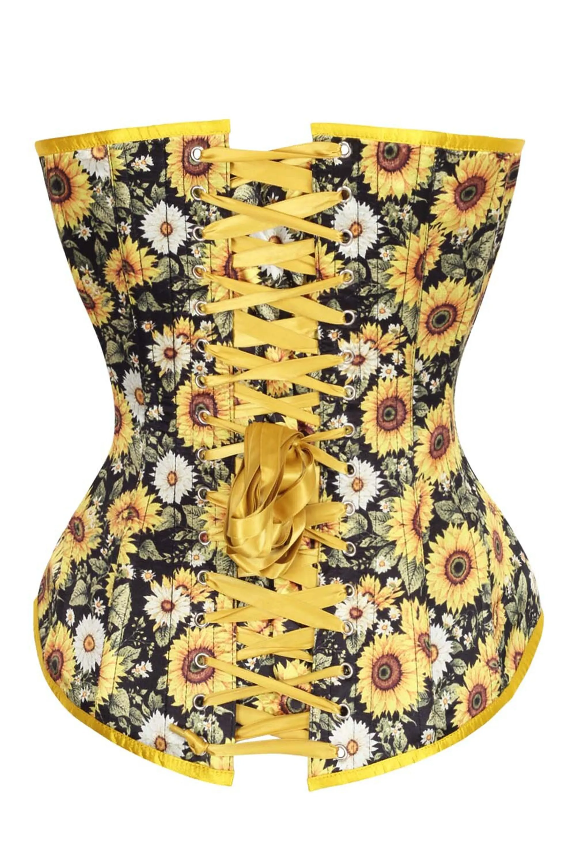 Sunflower Bloom Longline Corset – Vintage Floral Elegance sold by Corset Story product image thumbnail 2