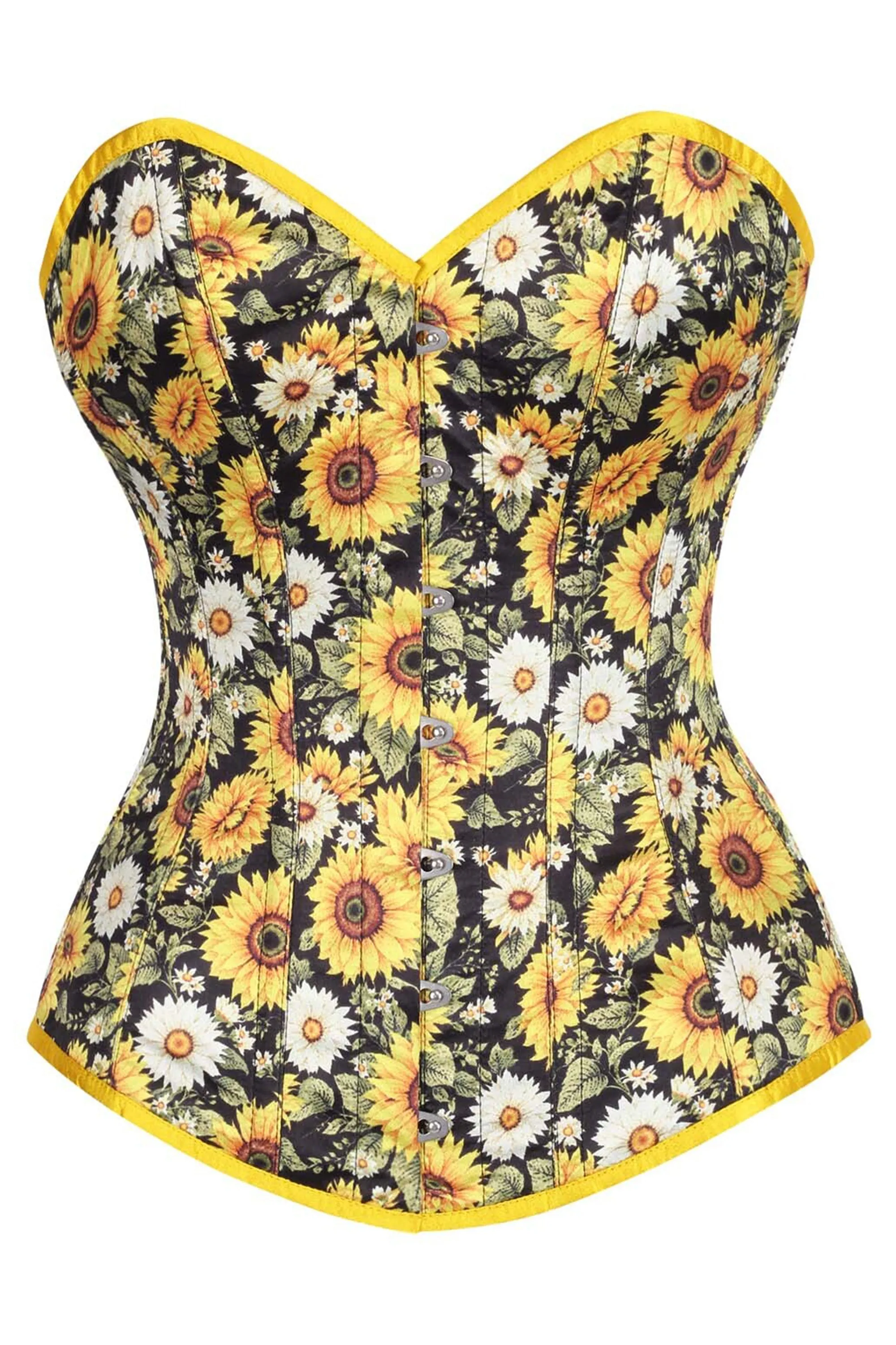 Sunflower Bloom Longline Corset – Vintage Floral Elegance sold by Corset Story