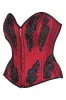 Red Beaded Gothic Zip Corset – Elegant Embellished Bustier sold by Corset Story