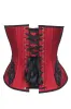Red Beaded Gothic Zip Corset – Elegant Embellished Bustier sold by Corset Story