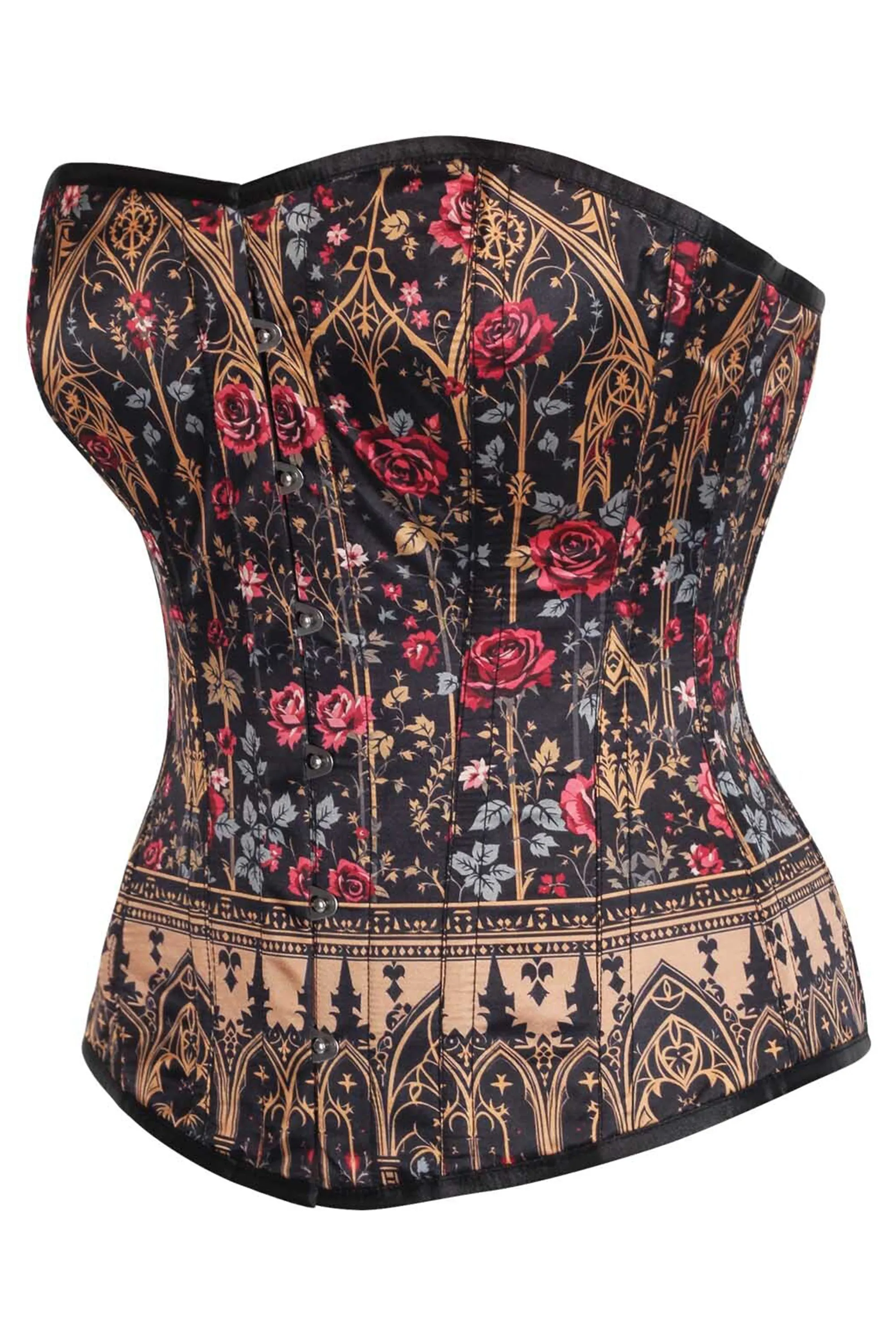 Gothic Rose Cathedral Overbust Corset – Victorian Romance Meets Dark Elegance sold by Corset Story product image thumbnail 3
