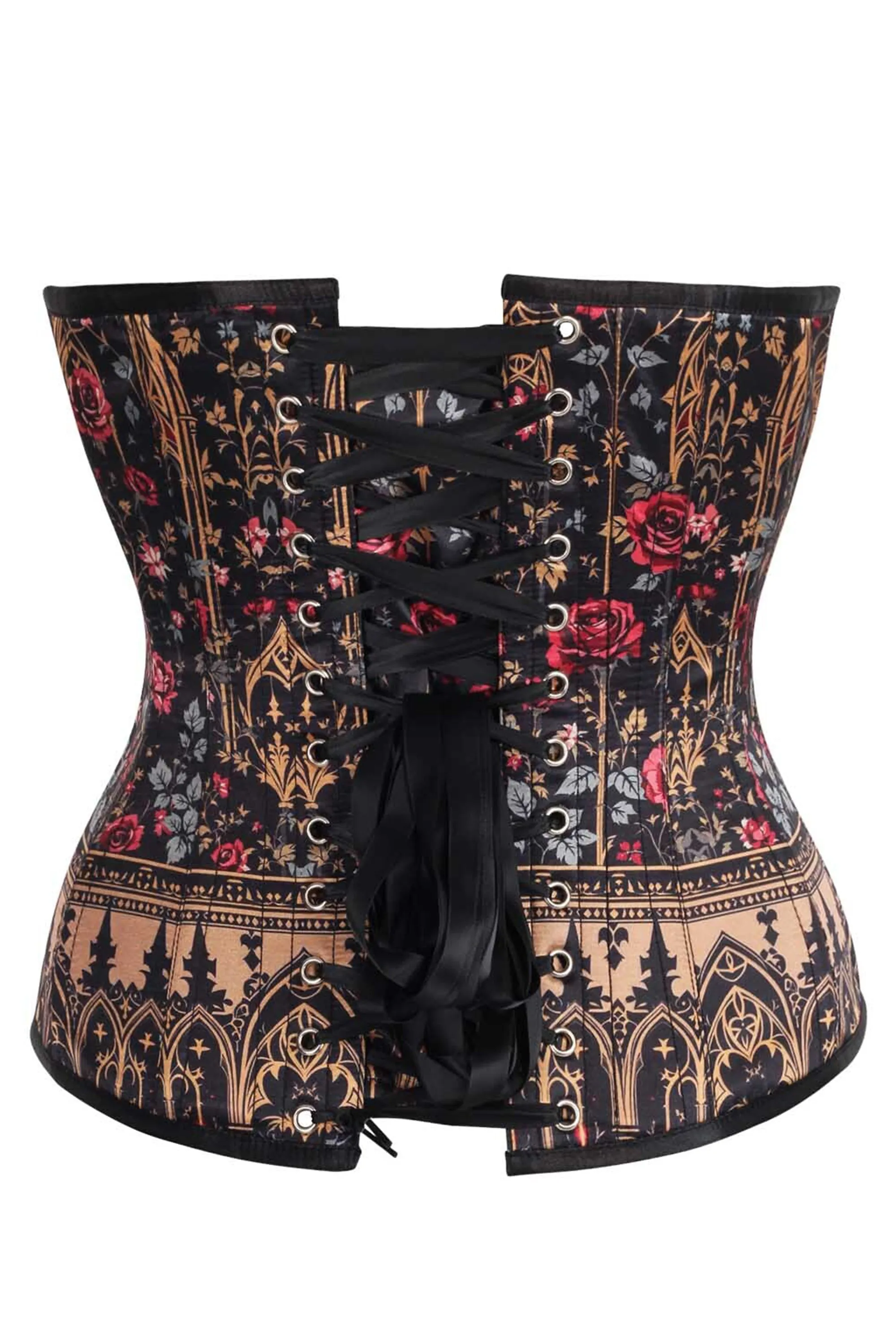Gothic Rose Cathedral Overbust Corset – Victorian Romance Meets Dark Elegance sold by Corset Story product image thumbnail 2
